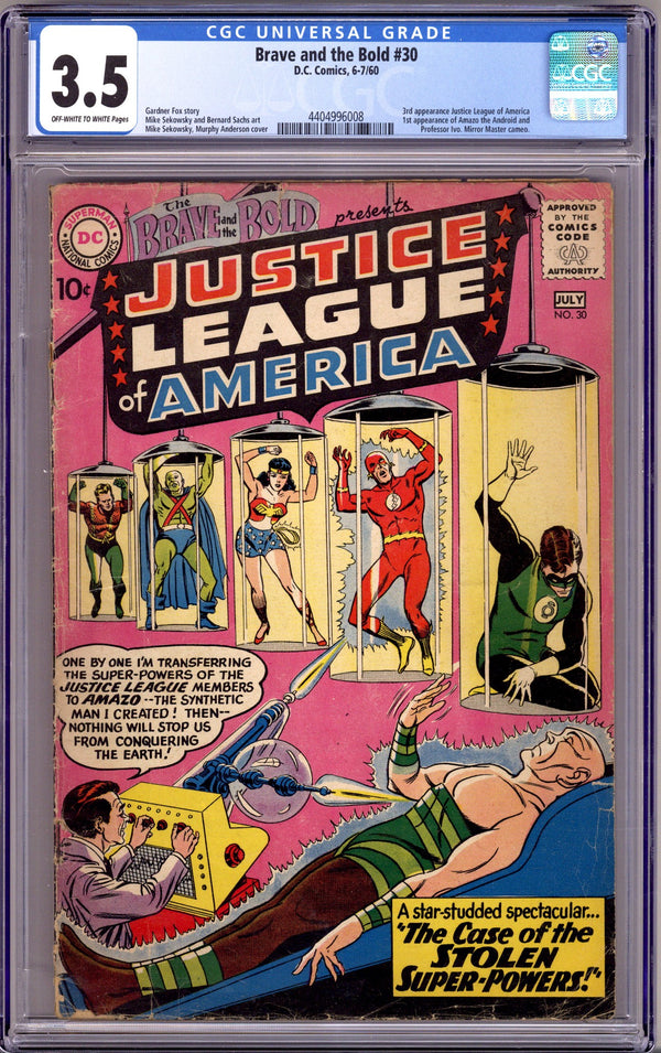 The Brave and the Bold Vol 1 30 CGC 3.5 (VG-) (1960)