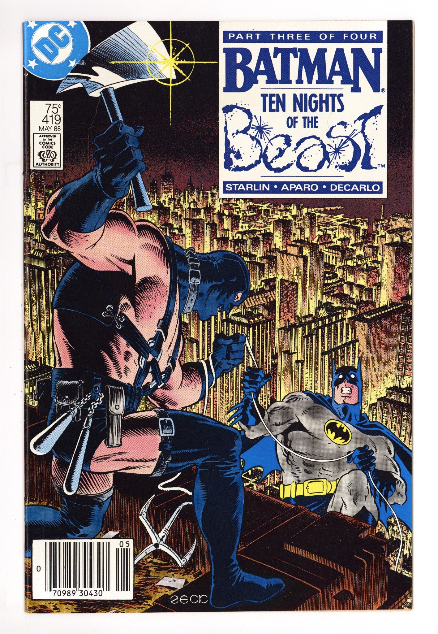 Batman Vol 1 419 VF+ (8.5) (1988) Newsstand 