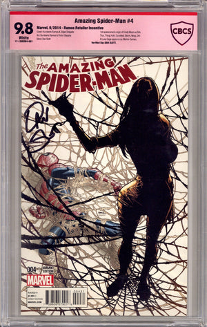 The Amazing Spider-Man Vol 3 4 CBCS 9.8 (NM/M) (2014) Ramos Incentive Variant Signed x1 Cover Dan Slott