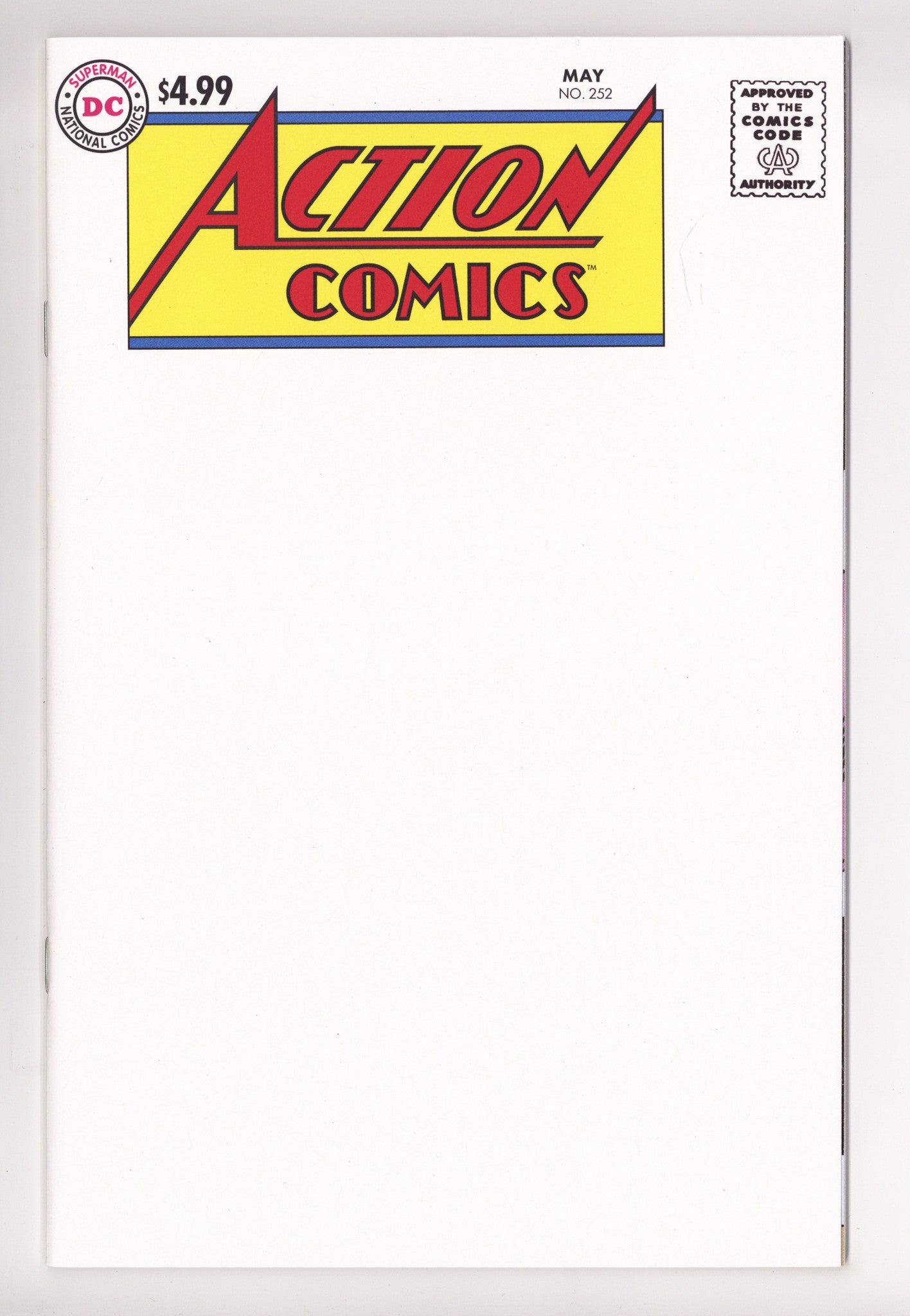 Action Comics Vol 1 252 Blank Facsimile Variant (2025)