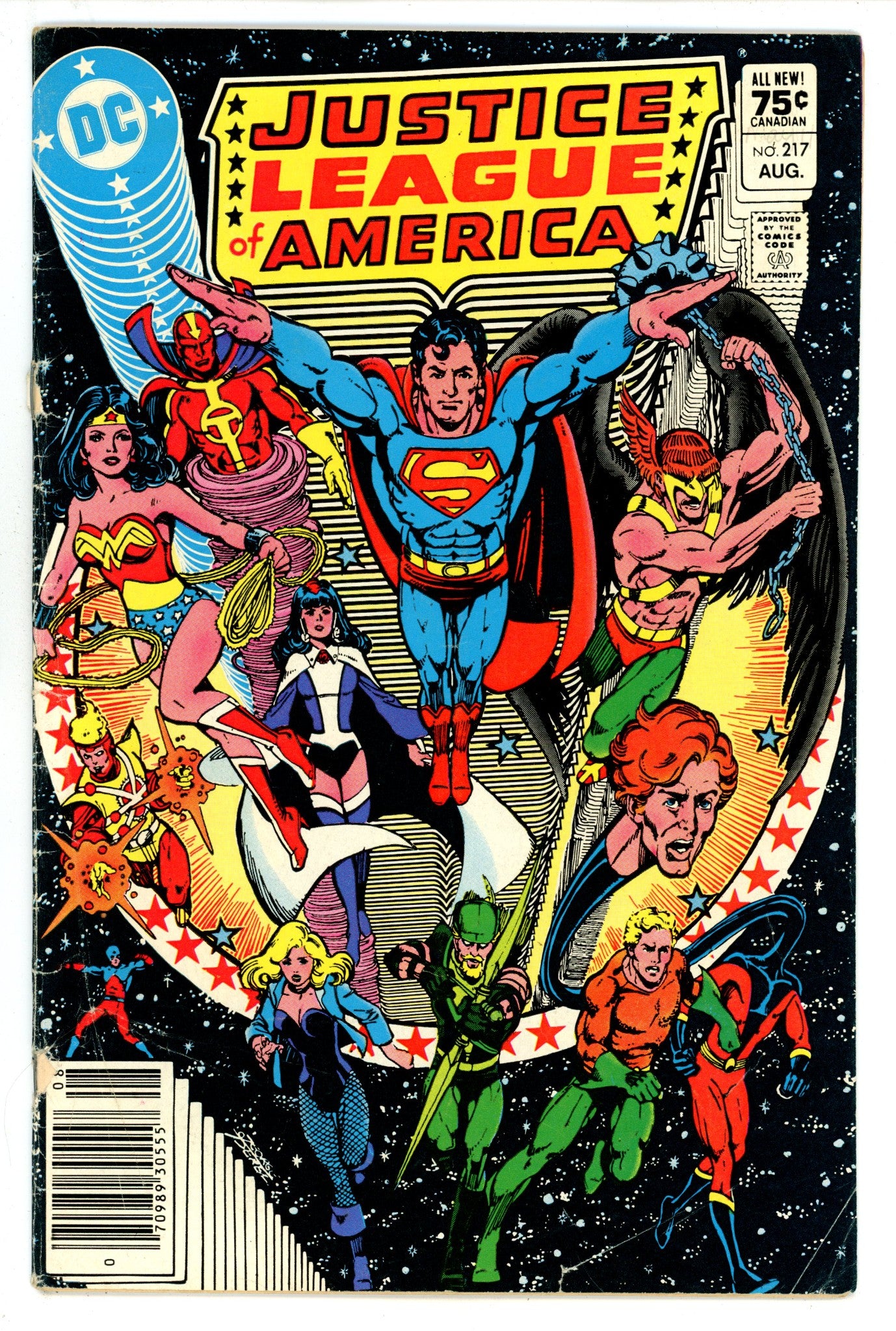 Justice League of America Vol 1 217 Cover Detached (1983) Canadian Price Variant 
