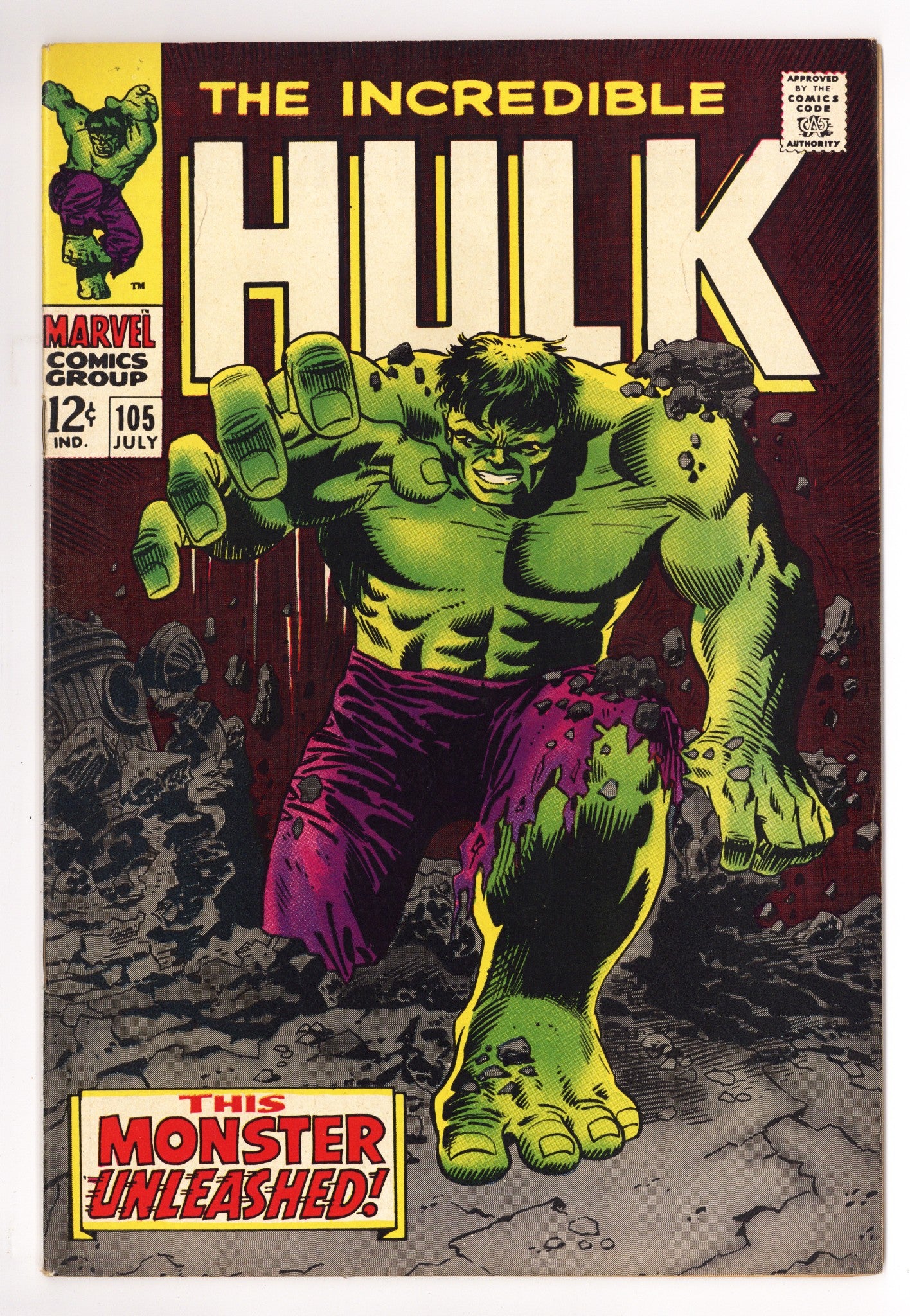 The Incredible Hulk Vol 1 105 FN/VF (7.0) (1968) 