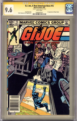 G.I. Joe, A Real American Hero 15 CGC 9.6 (NM+) (1983) Newsstand Signed x1 Cover Larry Hama