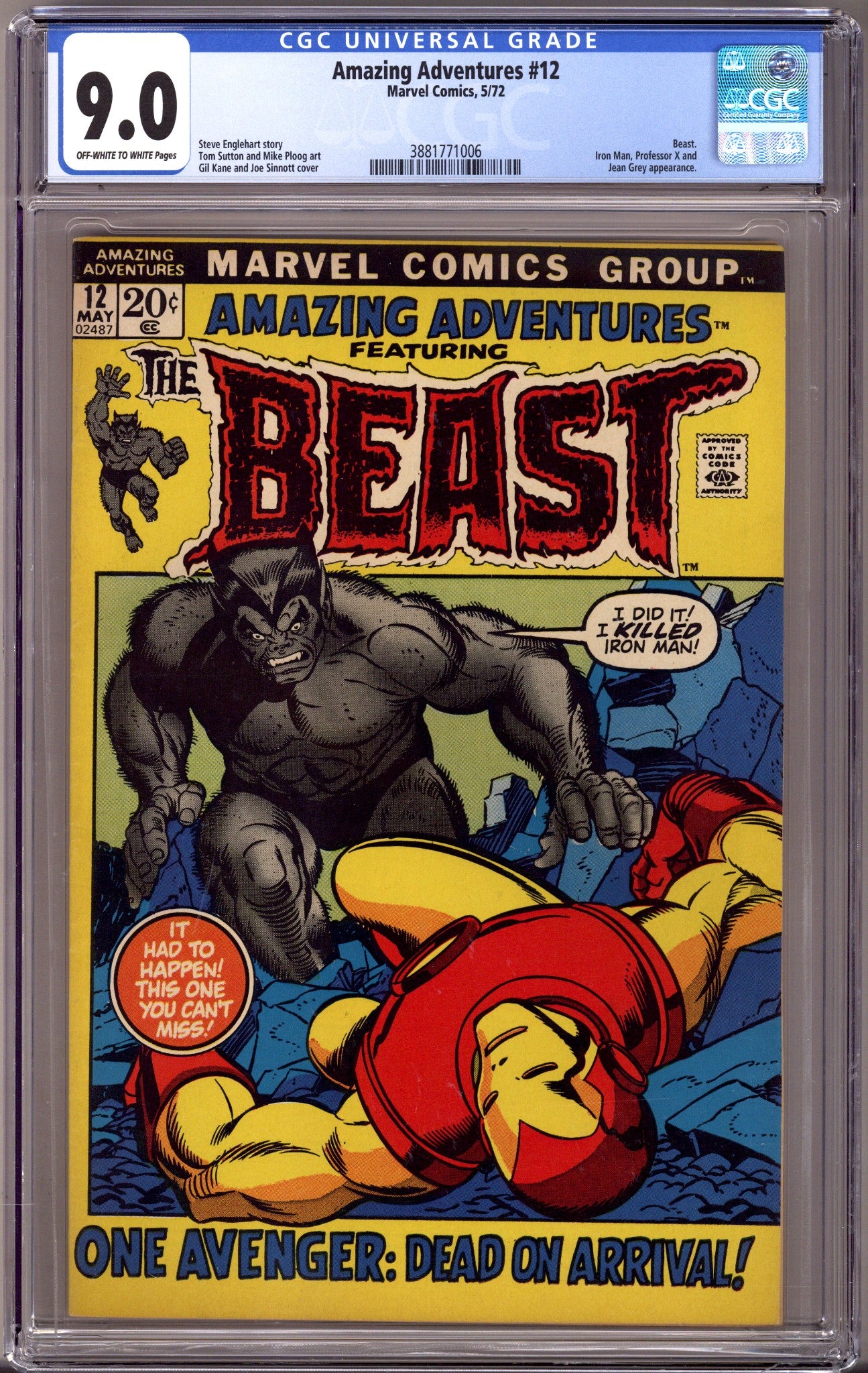 Amazing Adventures Vol 2 12 CGC 9.0 (VF/NM) (1972) 