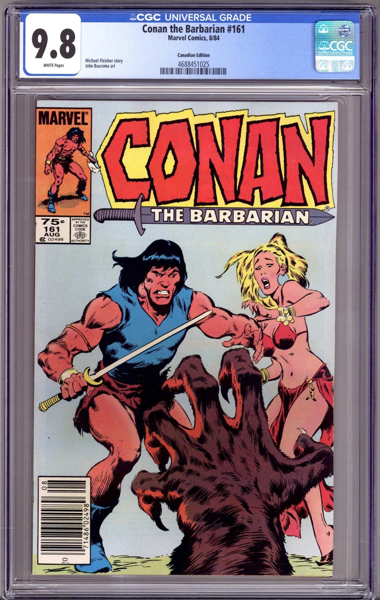 Conan the Barbarian Vol 1 161 CGC 9.8 (NM/M) (1984) Canadian Price Variant 