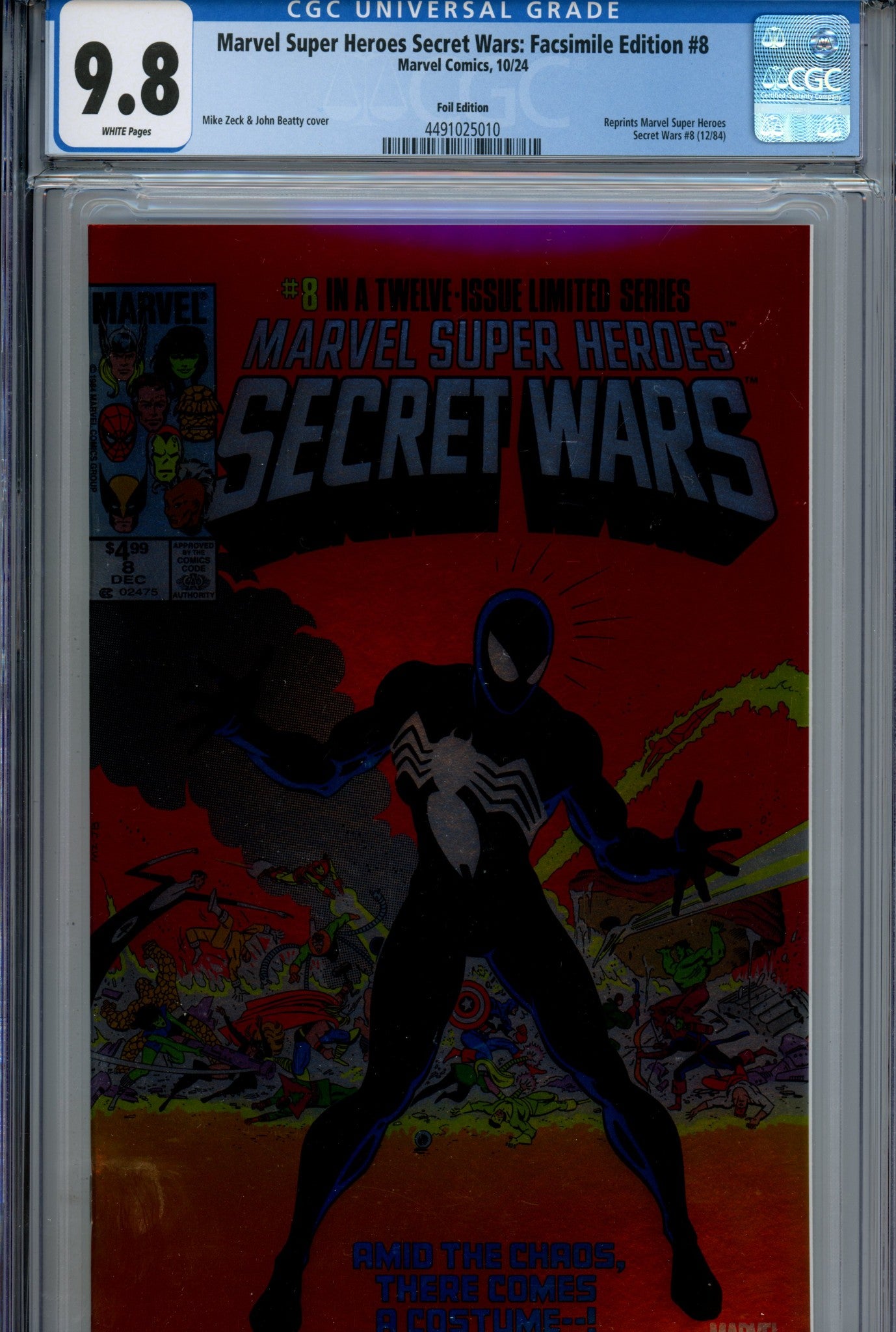 Marvel Super Heroes Secret Wars: Facsimile Edition 8 CGC 9.8 (NM/M) (2024) Foil 