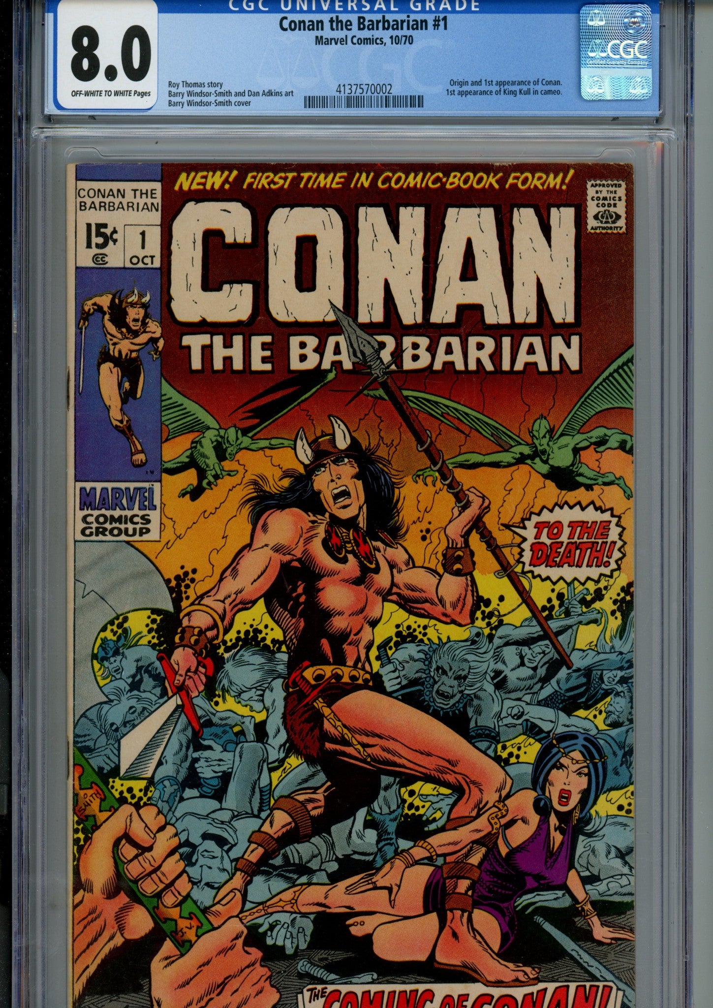 Conan the Barbarian Vol 1 1 CGC 8.0 (VF) (1970) 