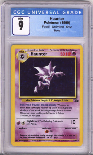Pokemon Fossil Haunter Holo CGC Mint 9 (1999)