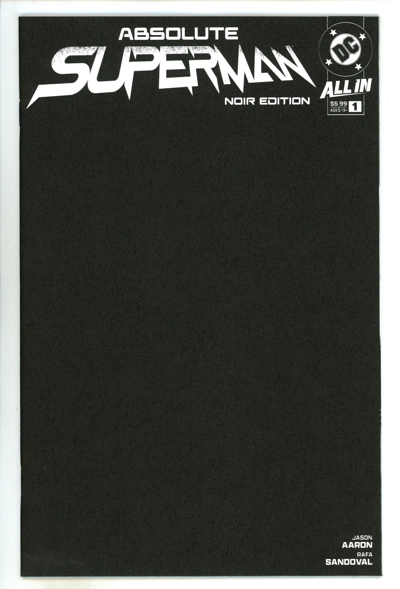 Absolute Superman Noir Edition 1 Blank Variant (2024)