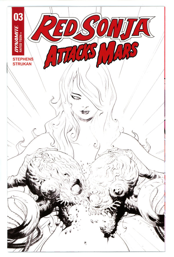 Red Sonja Attacks Mars 3 Lee B&W Incentive Variant (2025)