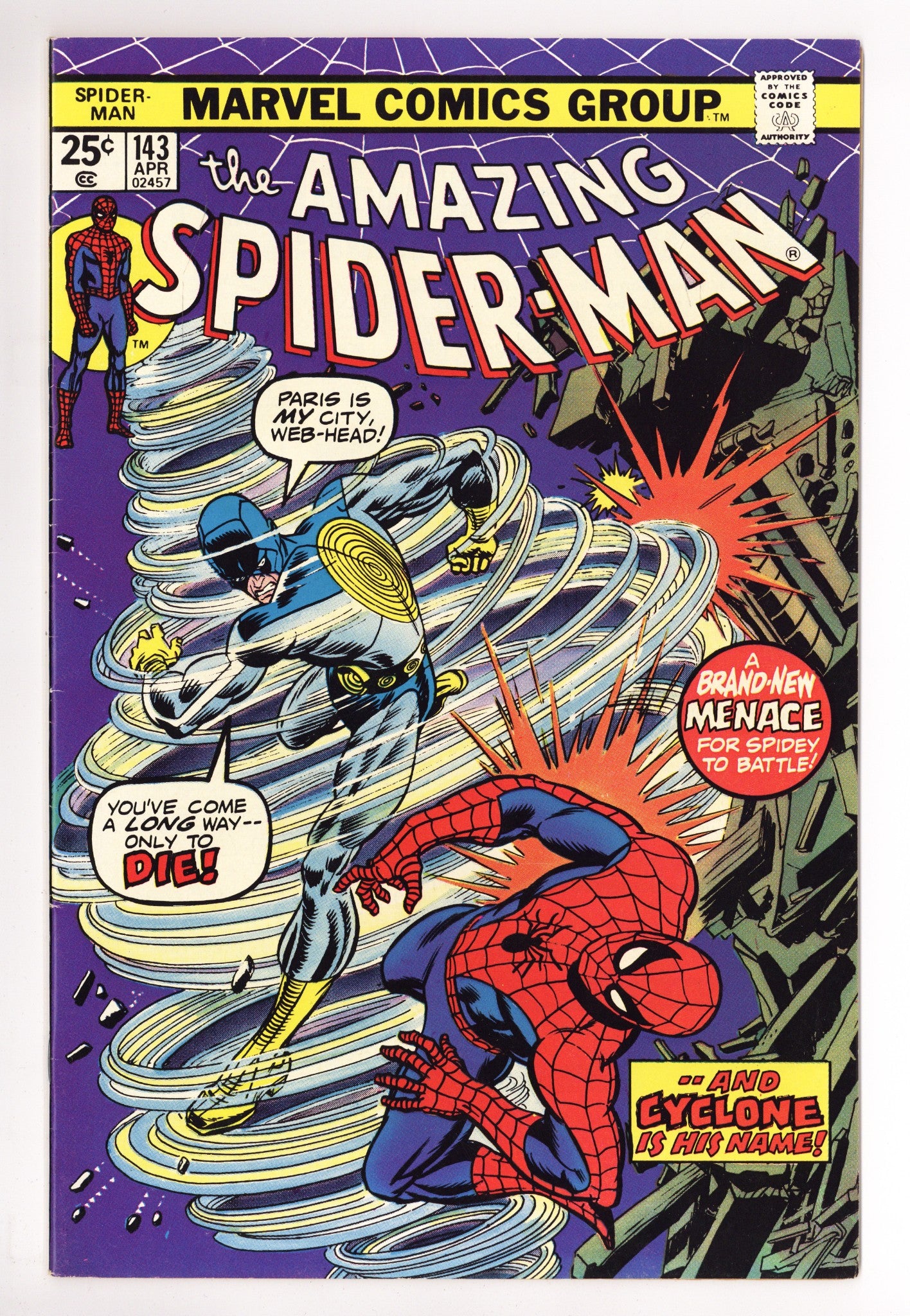 The Amazing Spider-Man Vol 1 143  VF- (7.5)   (1975)        