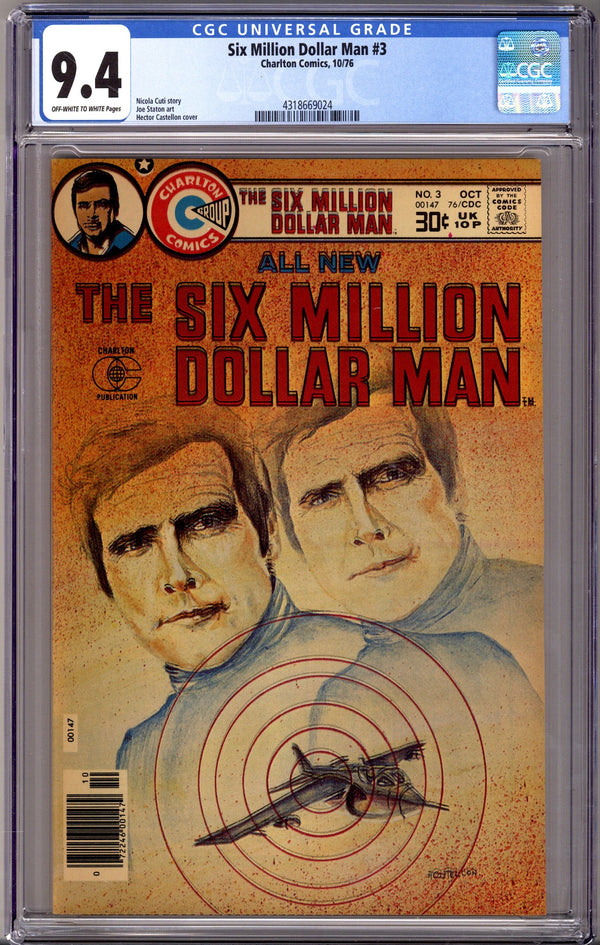 The Six Million Dollar Man 3 CGC 9.4 (NM) Error Printed Off Register (1976)