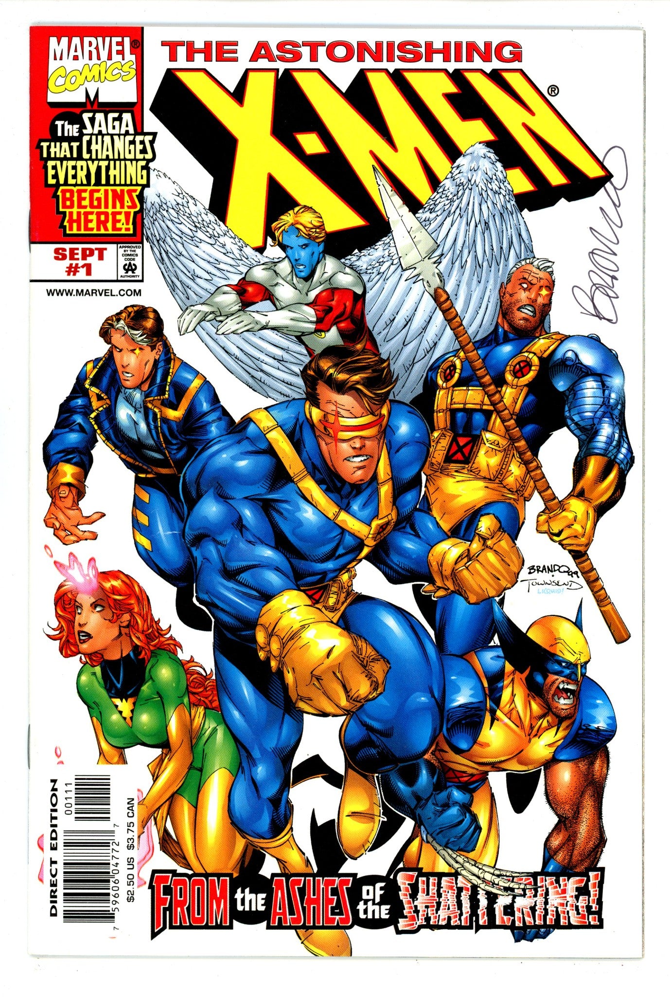 Astonishing X-Men Vol 2 1 High Grade (1999) Signed x1 Cover Brandon Peterson 