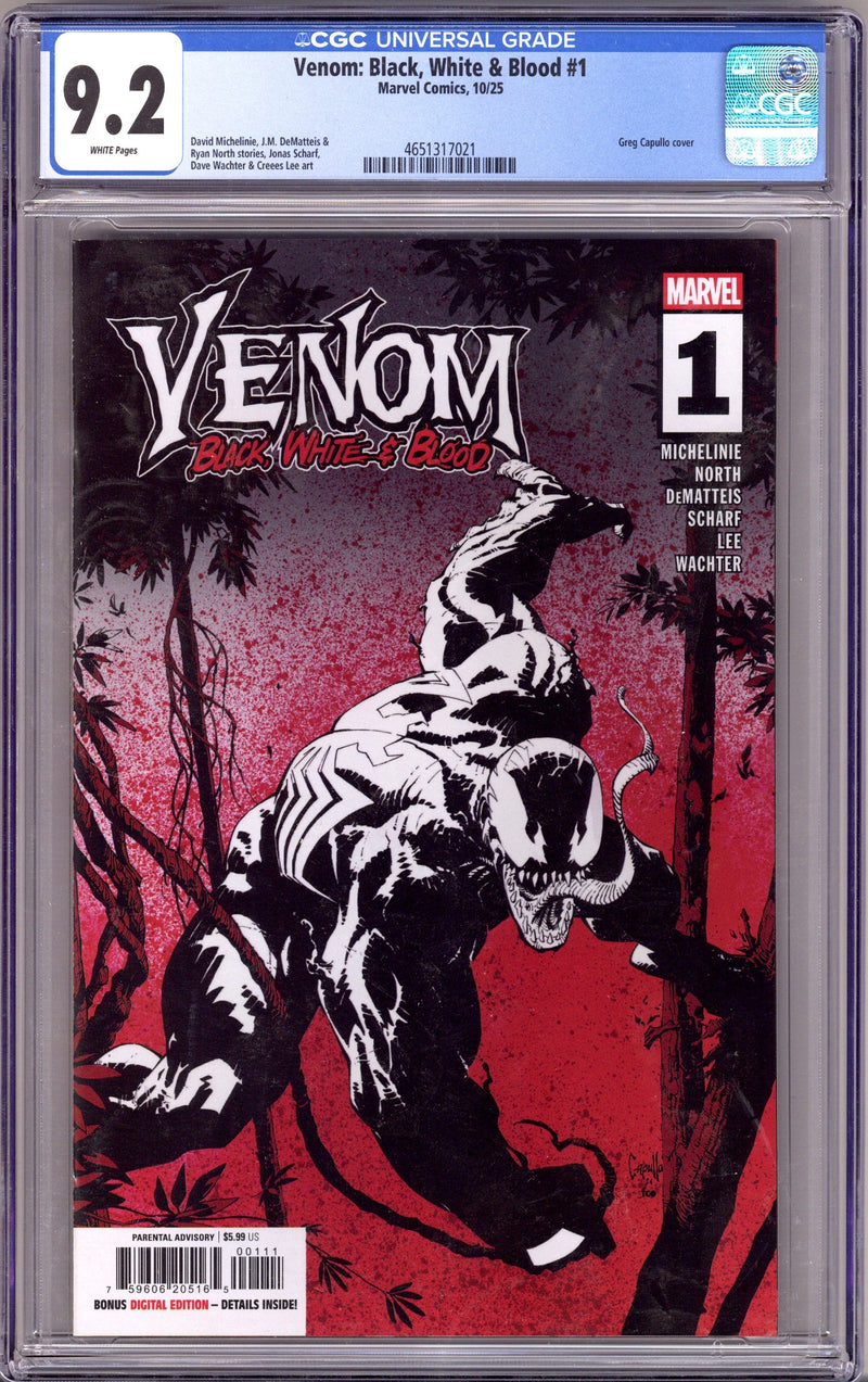 Venom: Black, White & Blood 1 CGC 9.2 (NM-) (2025) 