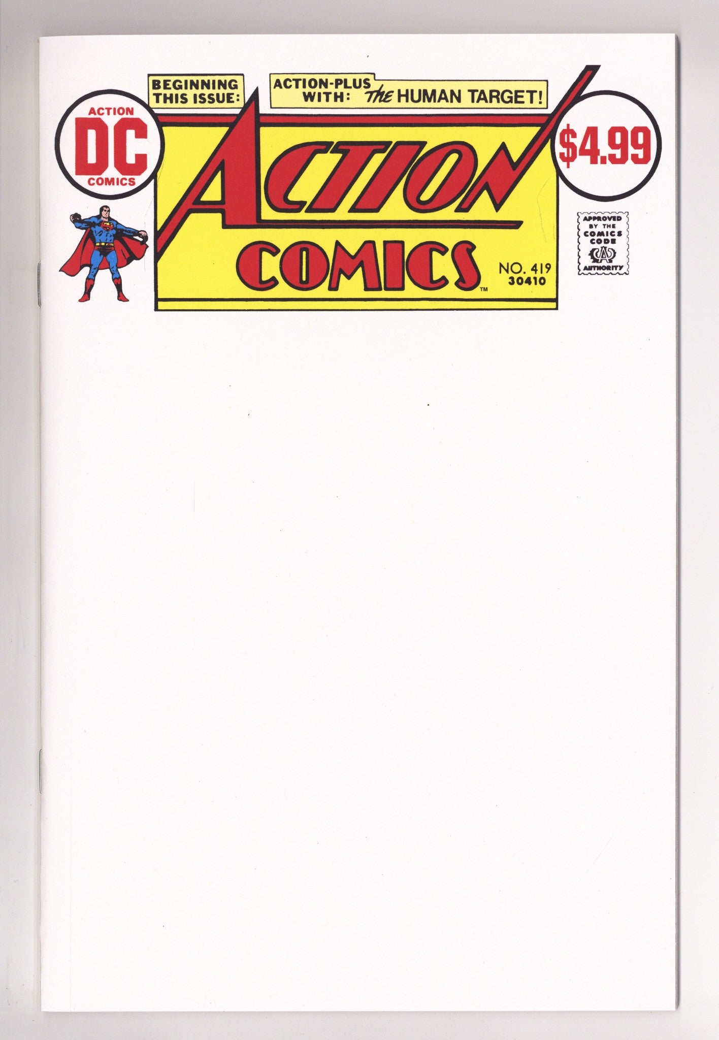 Action Comics Vol 1 419 Facsimile Blank Variant (2025)