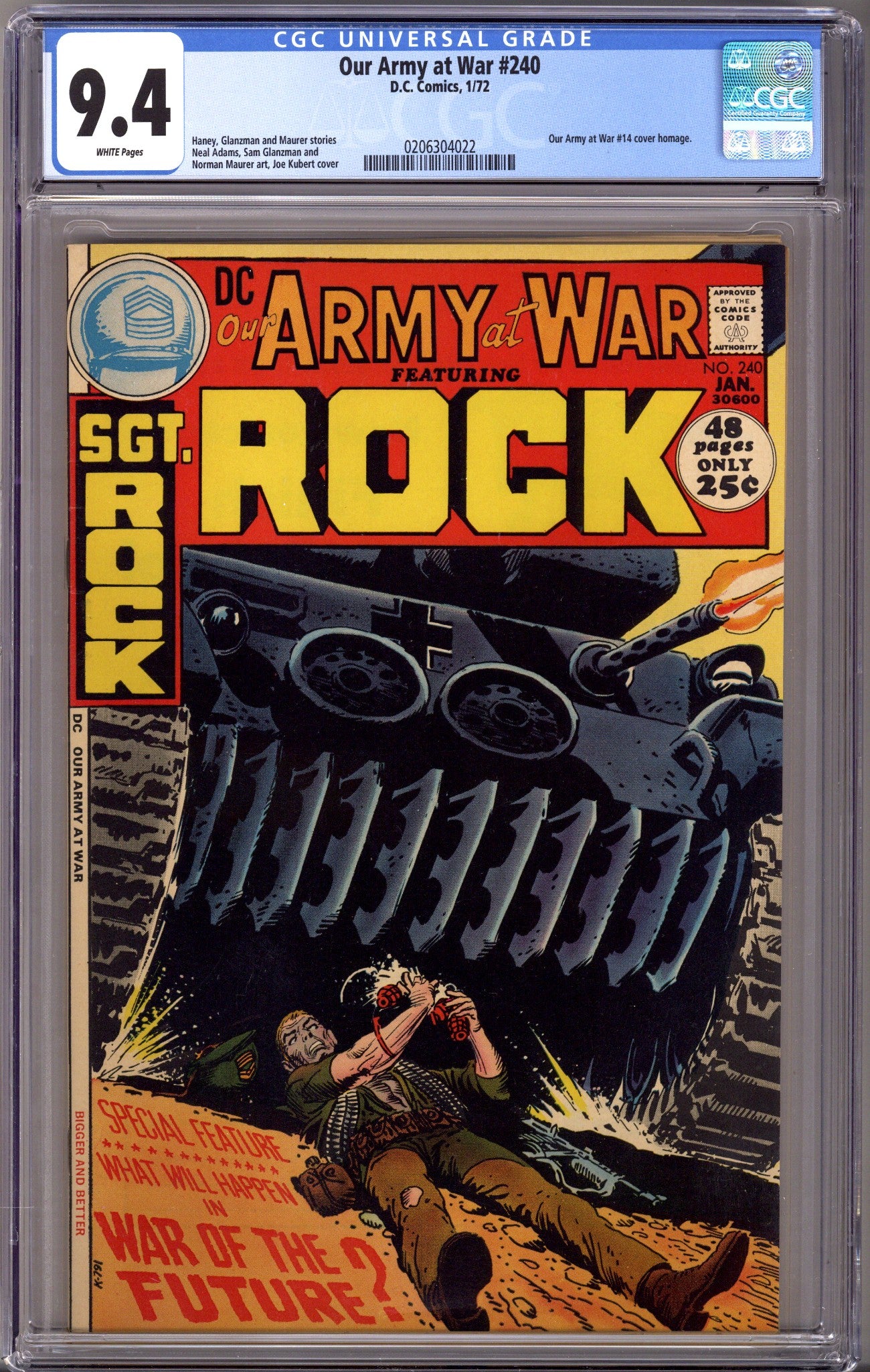Our Army at War Vol 1 240 CGC 9.4 (NM) (1972) 