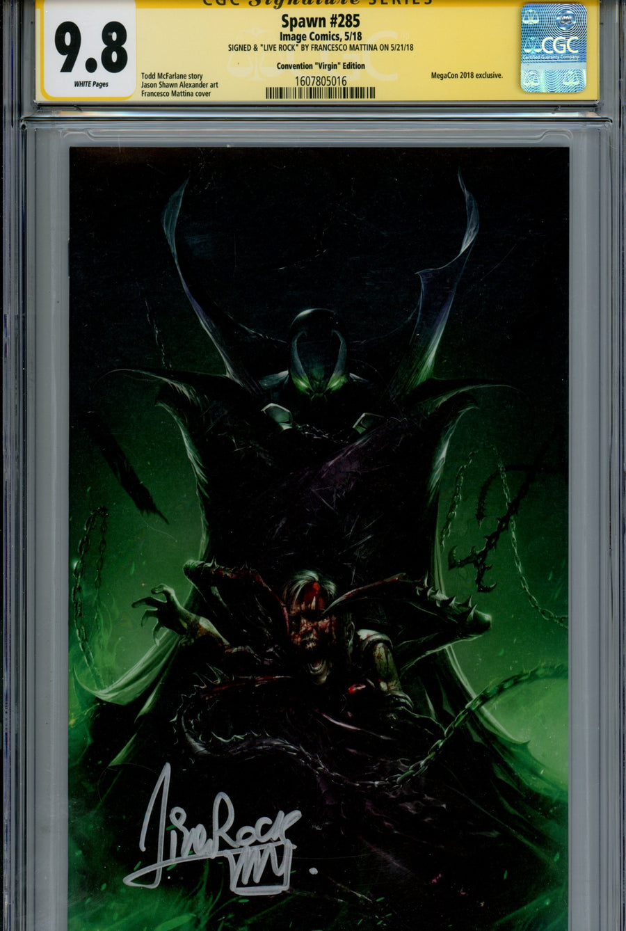 Spawn 285 CGC 9.8 (NM/M) (2018) Mattina Virgin Convention Variant Signed / Remarked x1 Cover Francesco Mattina 