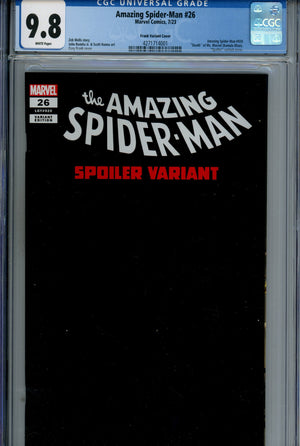 Amazing Spider-Man Vol 6 26 Frank Spoiler Variant CGC 9.8 (2023)
