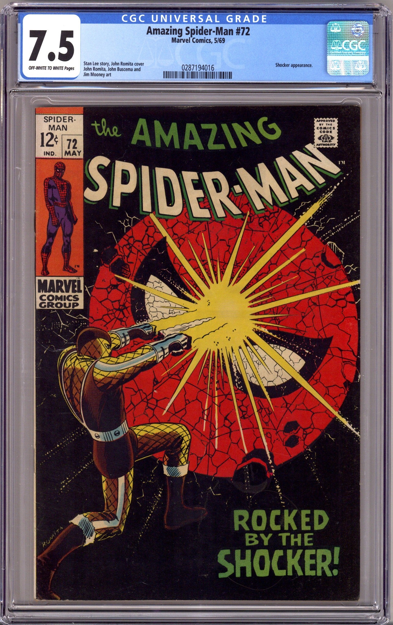 The Amazing Spider-Man Vol 1 72 CGC 7.5 (VF-) (1969) 