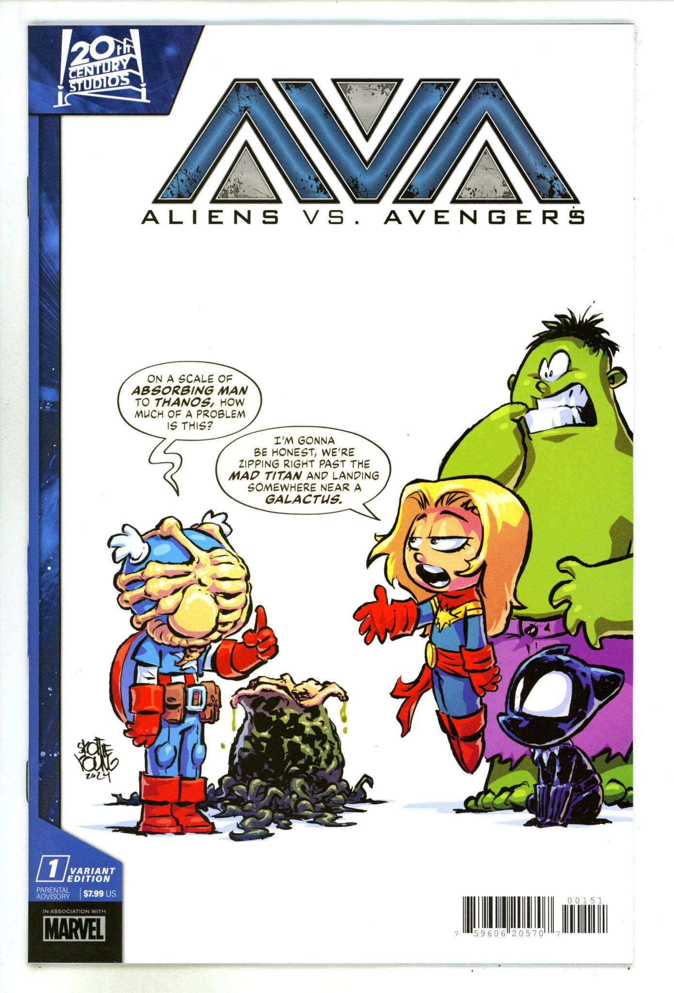 Aliens Vs. Avengers 1 Young Variant (2024)