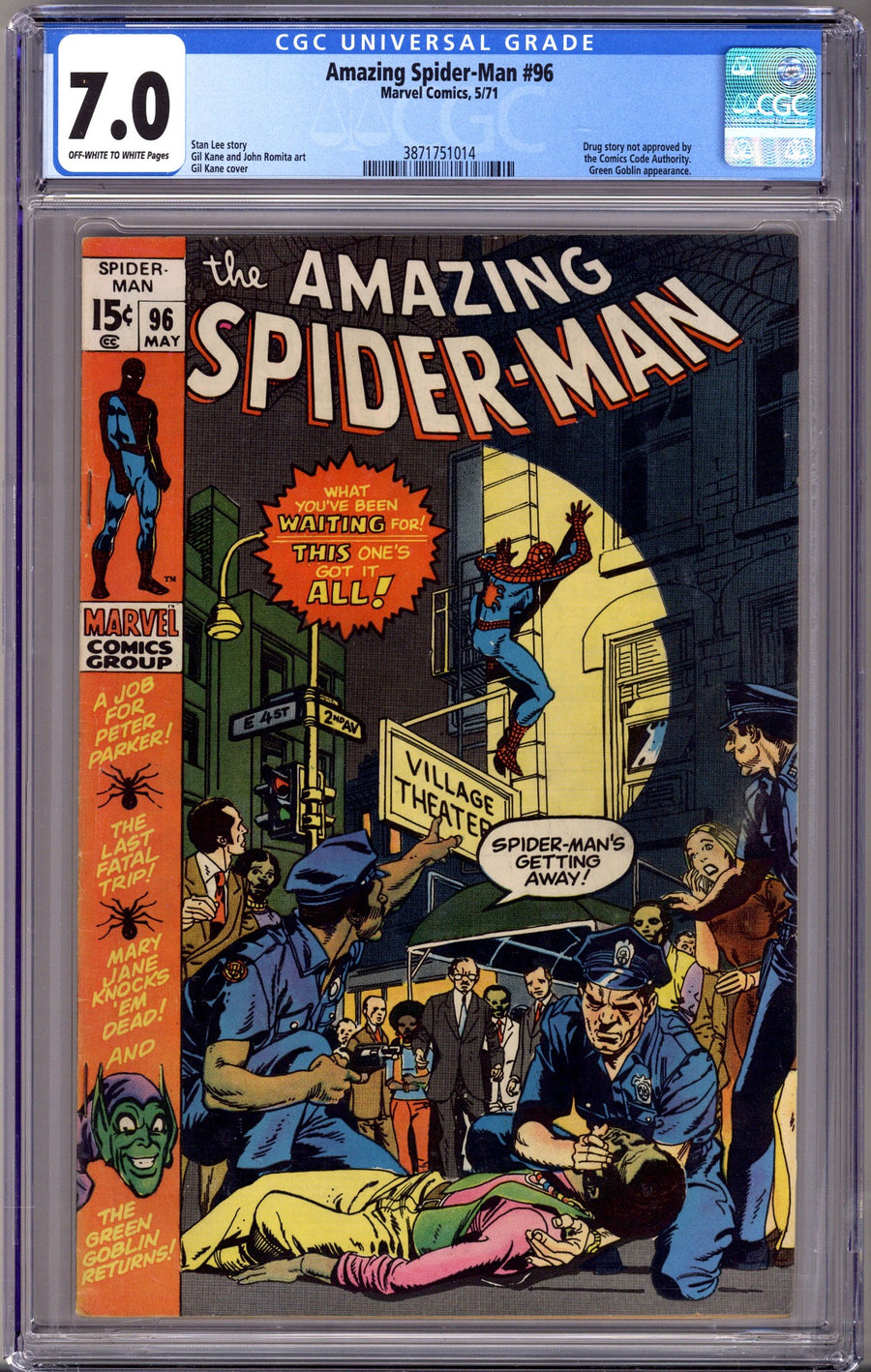 The Amazing Spider-Man Vol 1 96 CGC 7.0 (FN/VF) (1971) 