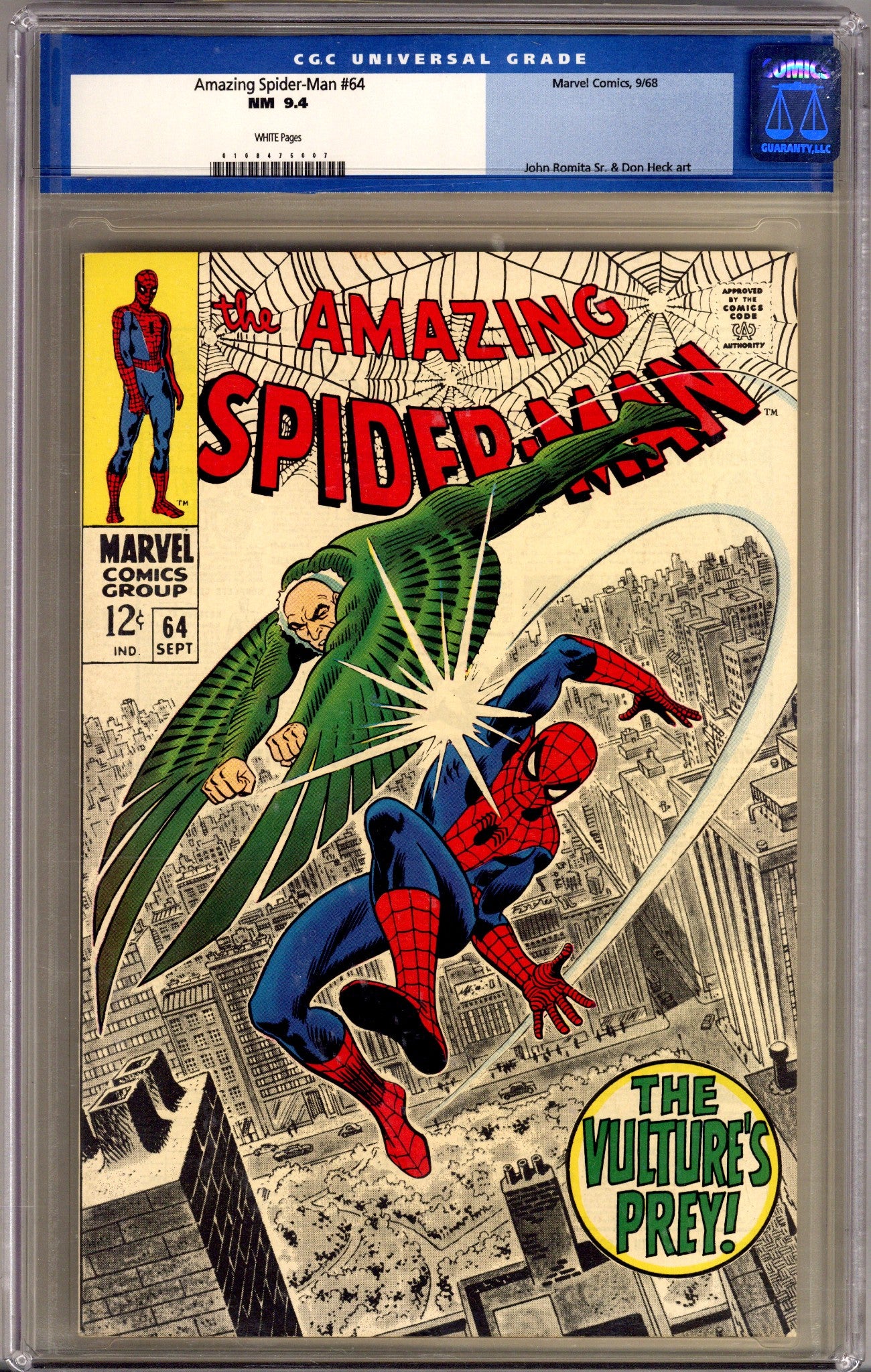 The Amazing Spider-Man Vol 1 64 CGC 9.4 (NM) (1968) 