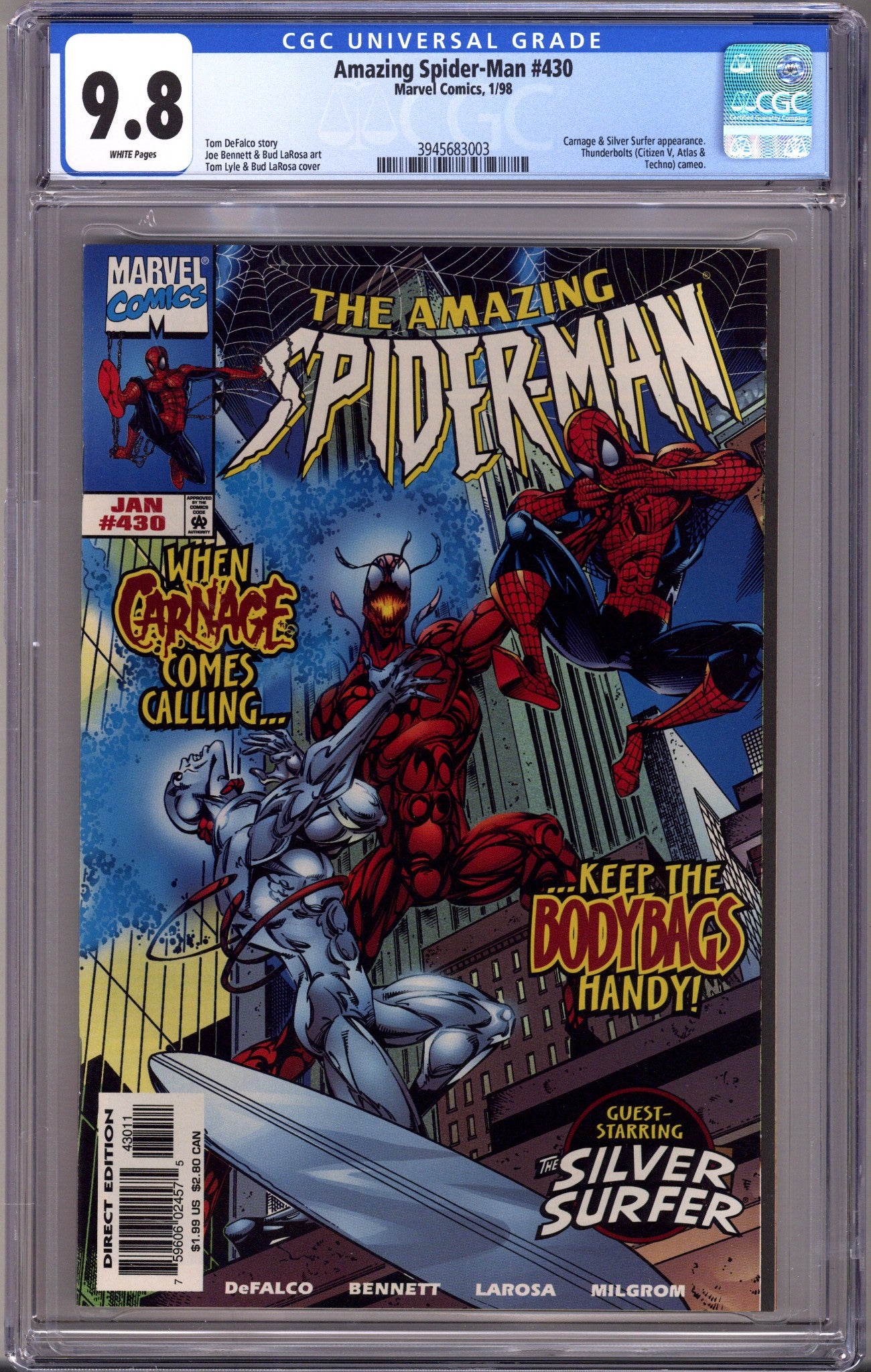 The Amazing Spider-Man Vol 1 430 CGC 9.8 (NM/M) (1998) 