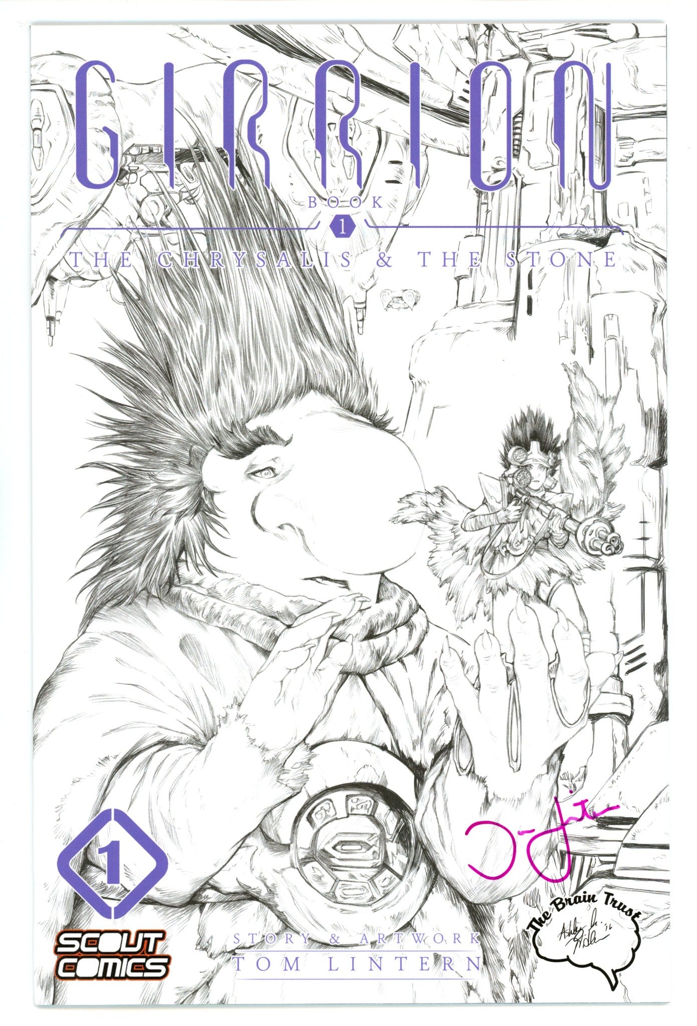 Girrion 1 NM- (9.2) (2016) Witter B&W Exclusive Variant Signed x1 Cover Tom Lintern 