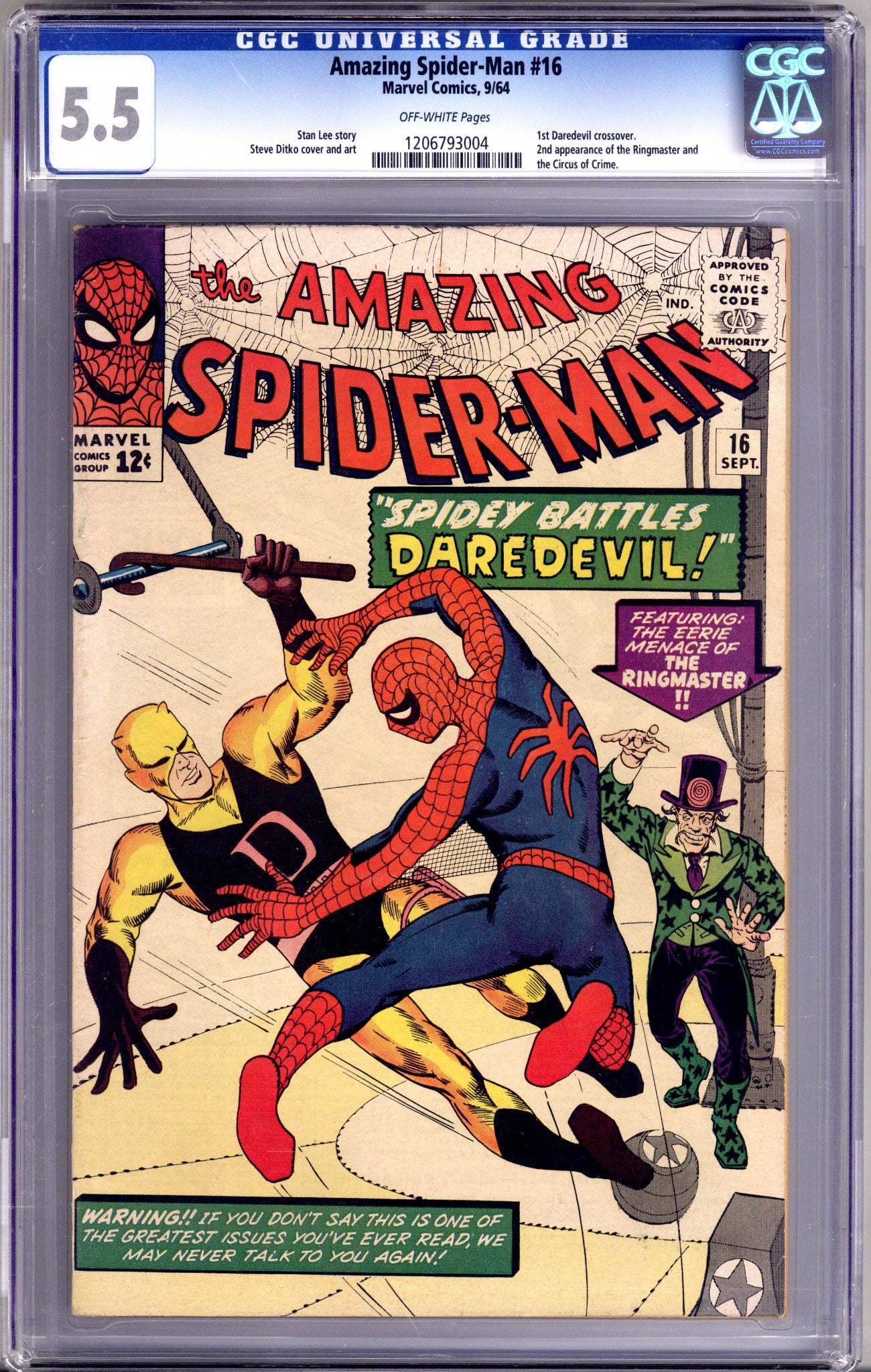 The Amazing Spider-Man Vol 1 16 CGC 5.5 (FN-) (1964) 