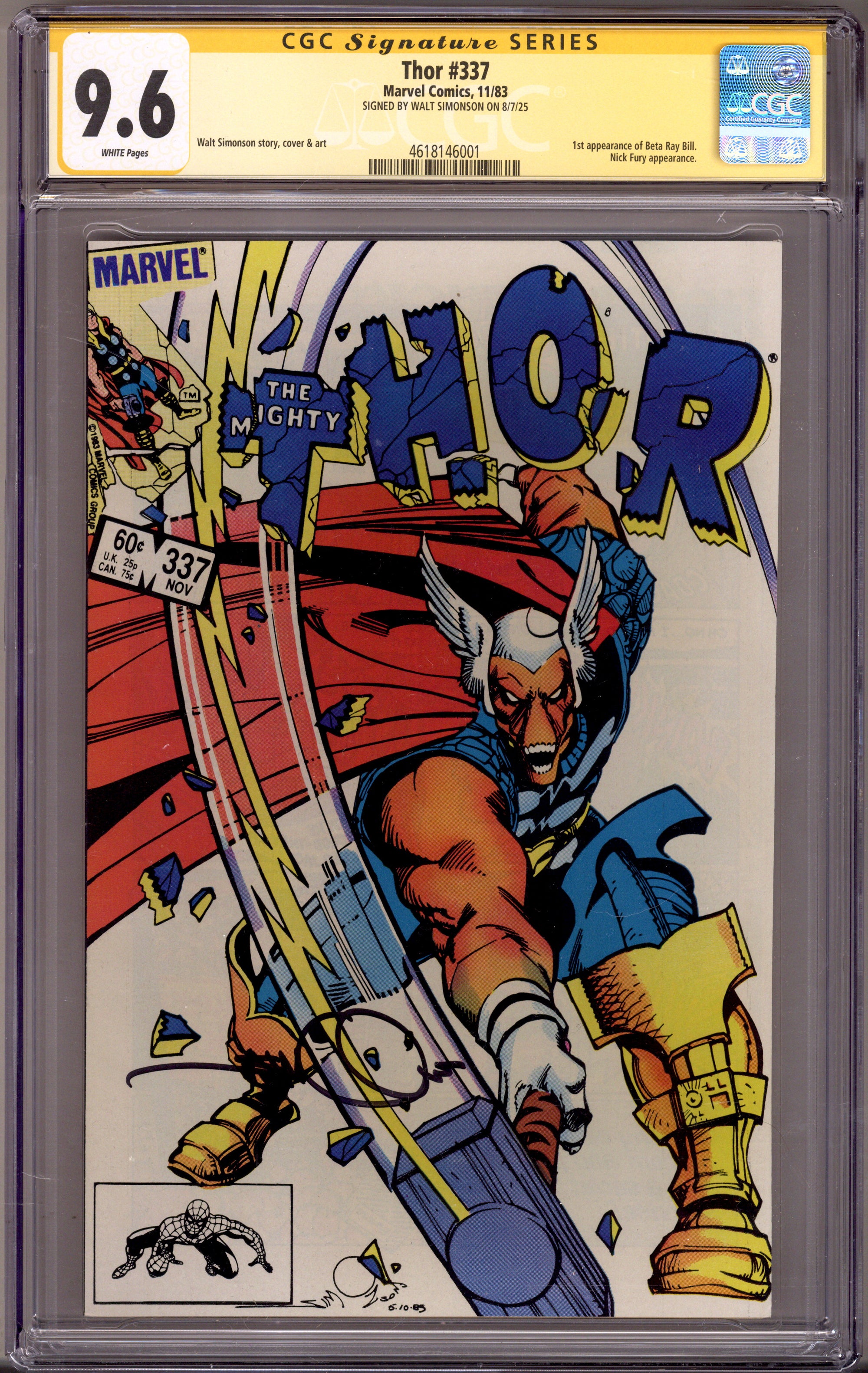 Thor Vol 1 337 CGC 9.6 (NM+) (1983) Signed x1 Cover Walt Simonson 