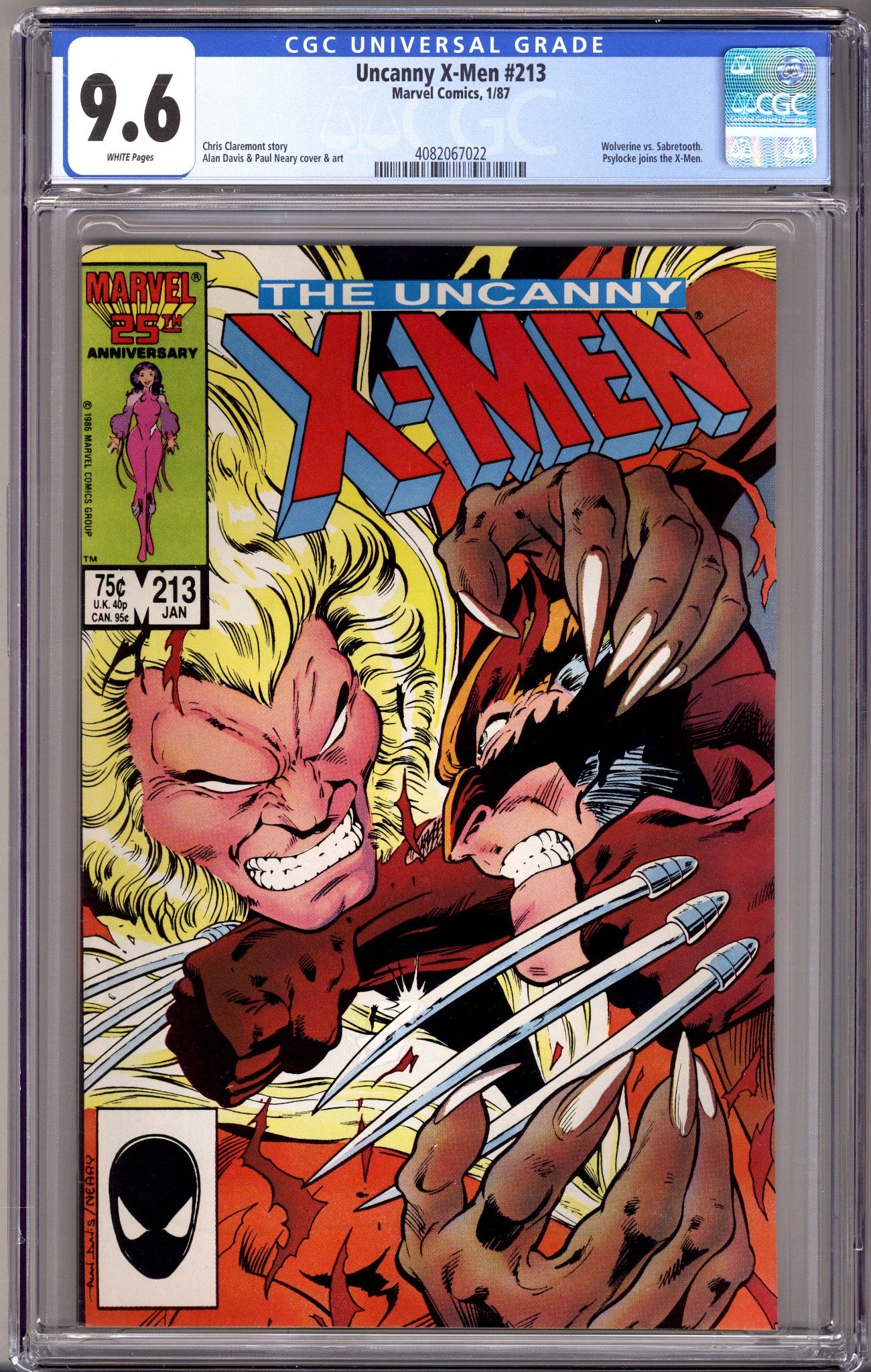 The Uncanny X-Men Vol 1 213 CGC 9.6 (NM+) (1987) 