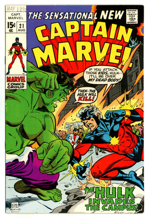 Captain Marvel Vol 1 21  FN/VF (7.0)  (1970)  