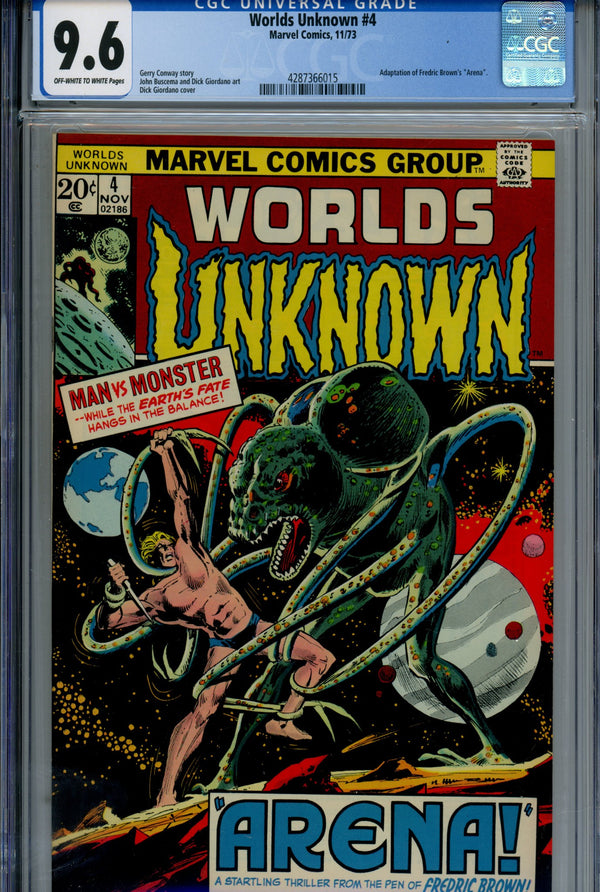 Worlds Unknown 4 CGC 9.6 (1973)