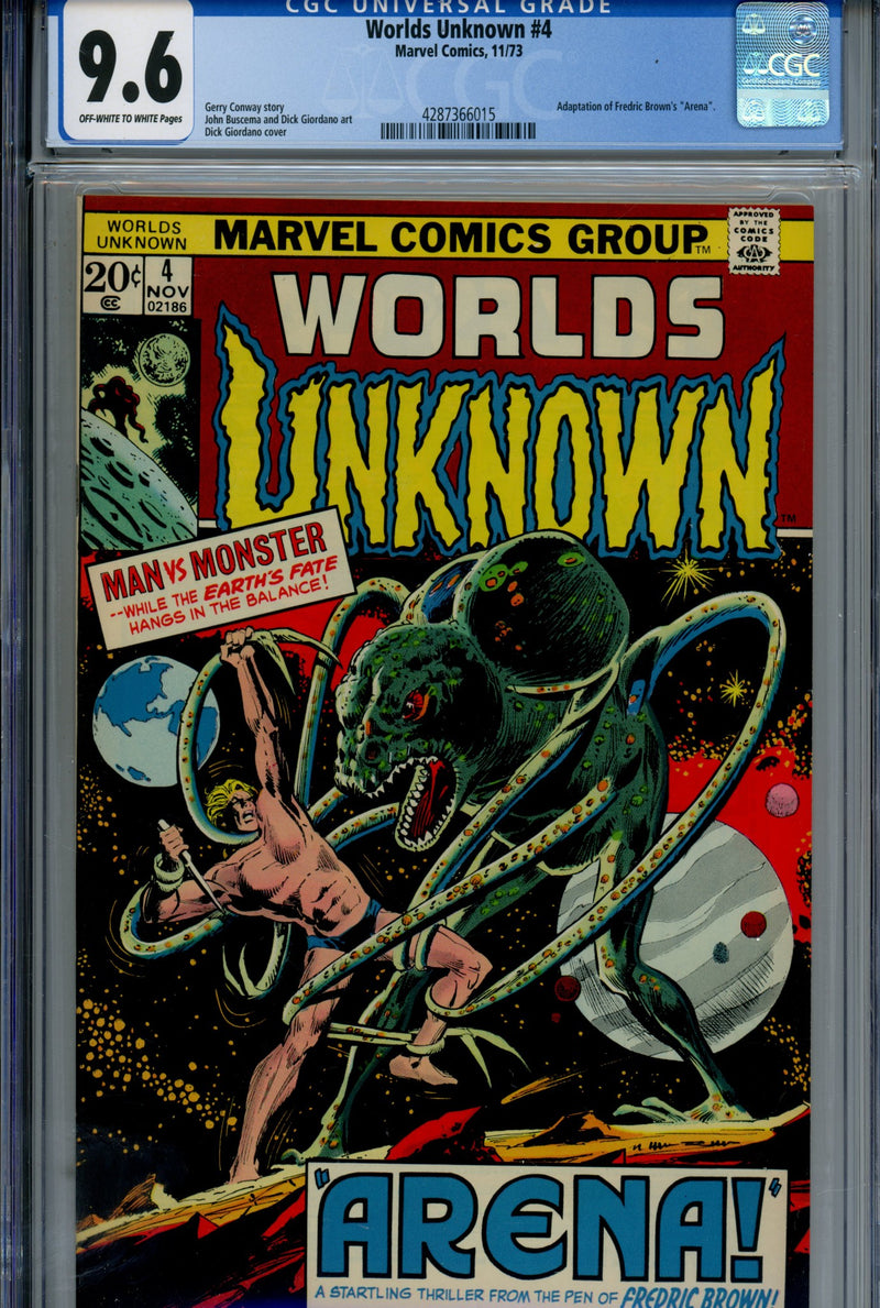 Worlds Unknown 4 CGC 9.6 (1973)