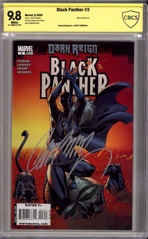 Black Panther Vol 5 3 CBCS 9.8 (NM/M) (2009) Signed x1 Cover J. Scott Campbell