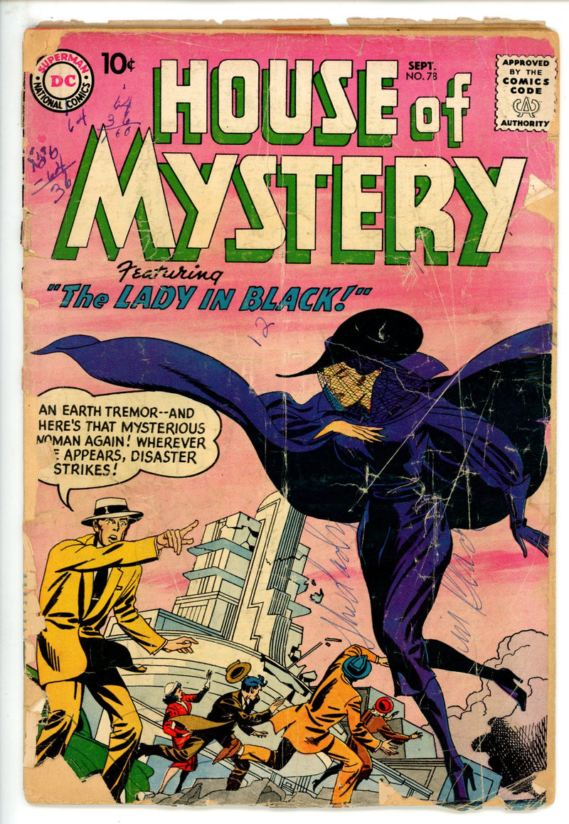 House of Mystery Vol 1 78 Cover Detached, Spine Split FR (1958)