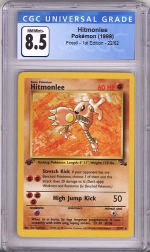 Pokemon Fossil Hitmonlee 1St Edition CGC Nm/Mint Plus 8.5 (1999)