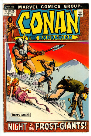 Conan the Barbarian Vol 1 16 GD+ (2.5) (1972) 