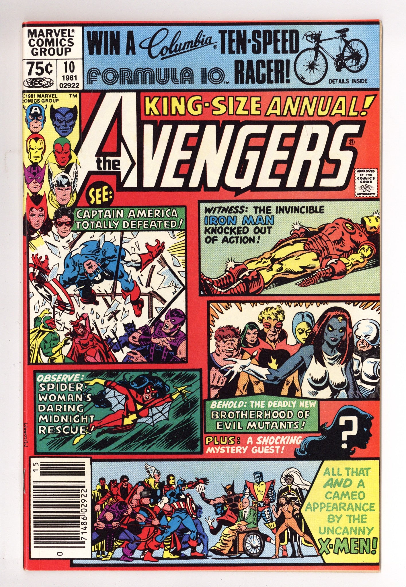 The Avengers Annual Vol 1 10 NM- (9.2) (1981) Newsstand 