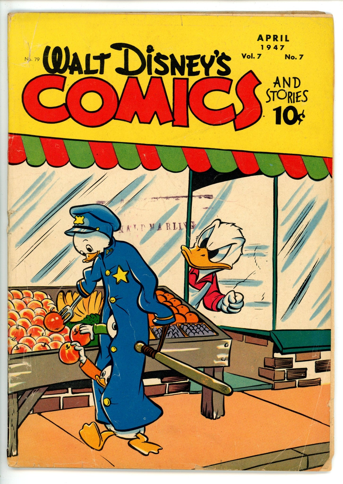Walt Disney's Comics and Stories Vol 7 7 (79) Cover Detached (1947) 