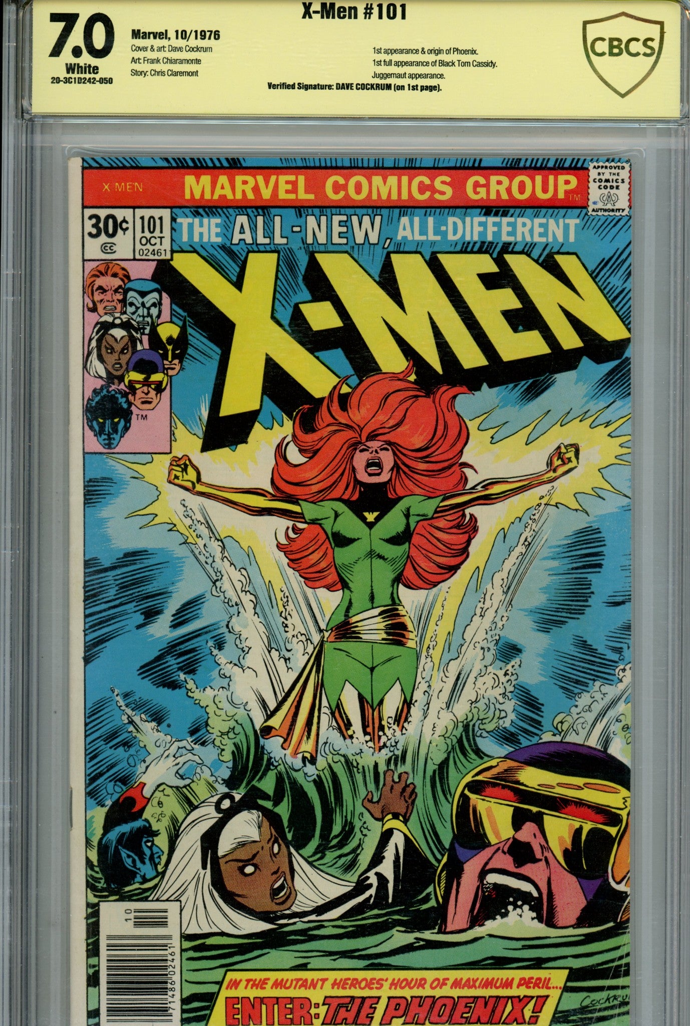 The X-Men Vol 1 101 CBCS 7.0 (FN/VF) (1976) Signed x1 1st Page Dave Cockrum 