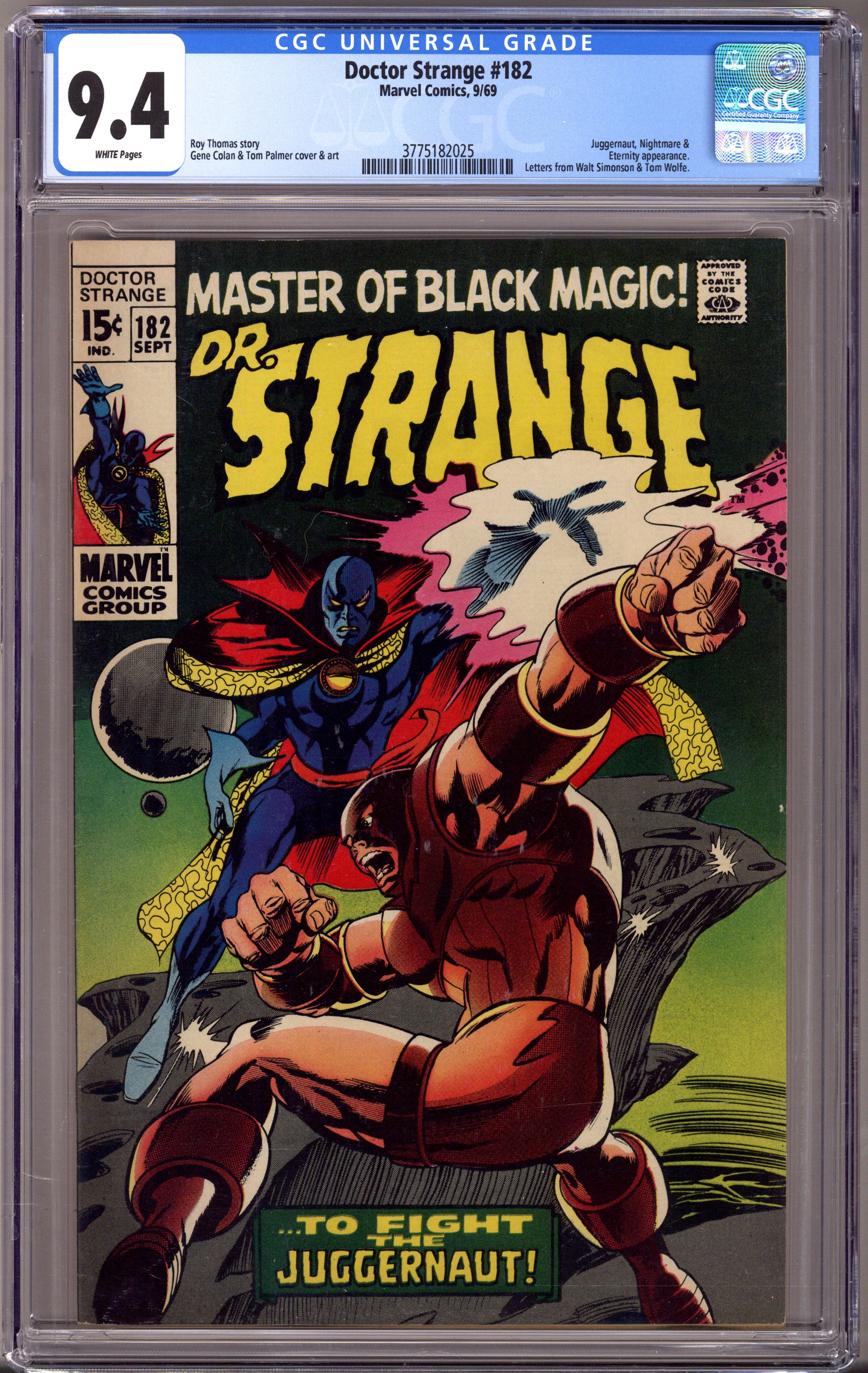 Doctor Strange Vol 1 182 CGC 9.4 (NM) (1969) 