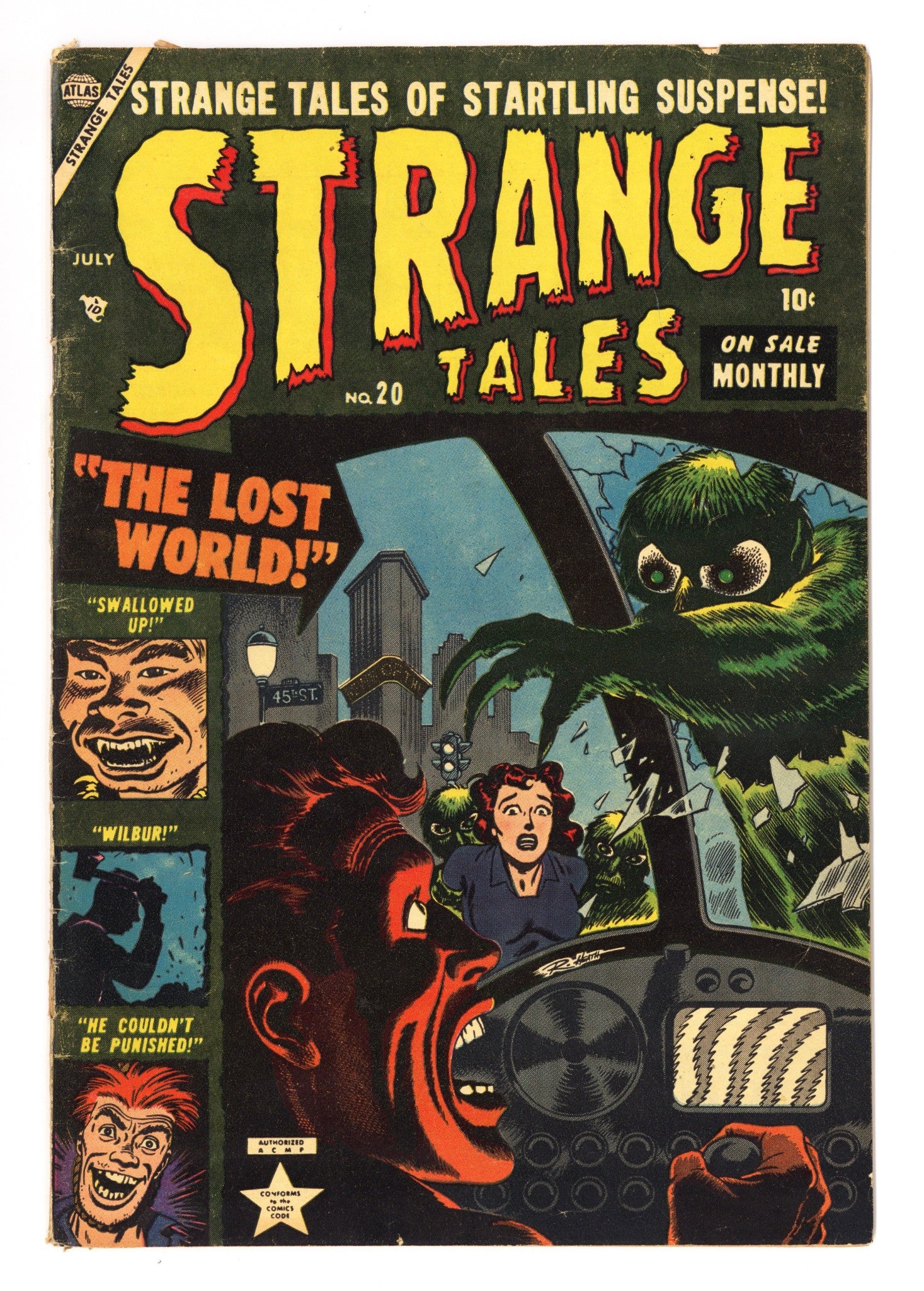 Strange Tales Vol 1 20 VG/FN (5.0) Bottom Staple Detached (1953) 