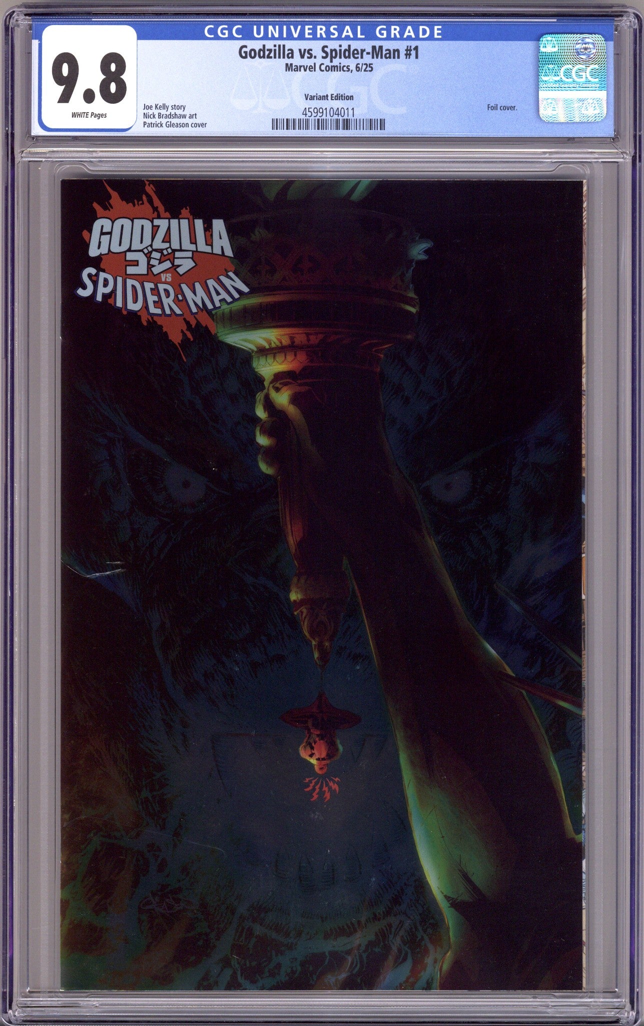 Godzilla vs. Spider-Man 1 CGC 9.8 (NM/M) (2025) Gleason Foil Variant 