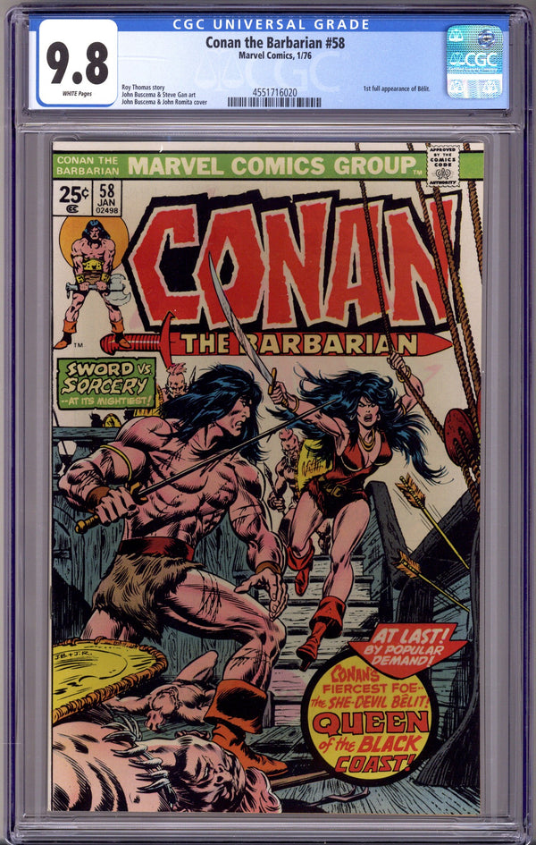 Conan the Barbarian Vol 1 58 CGC 9.8 (NM/M) (1976)