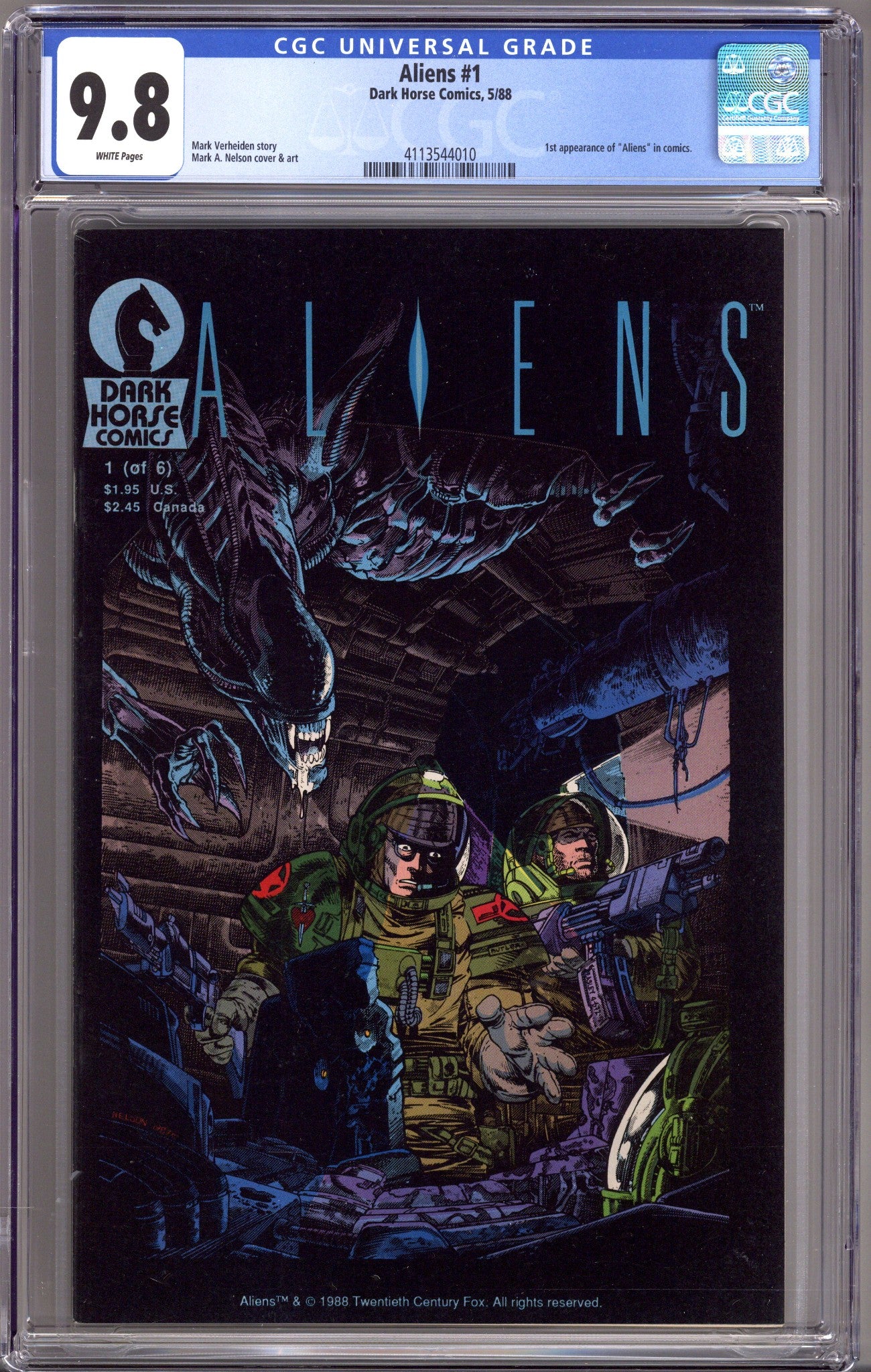Aliens Vol 1 1 CGC 9.8 (NM/M) (1988) 