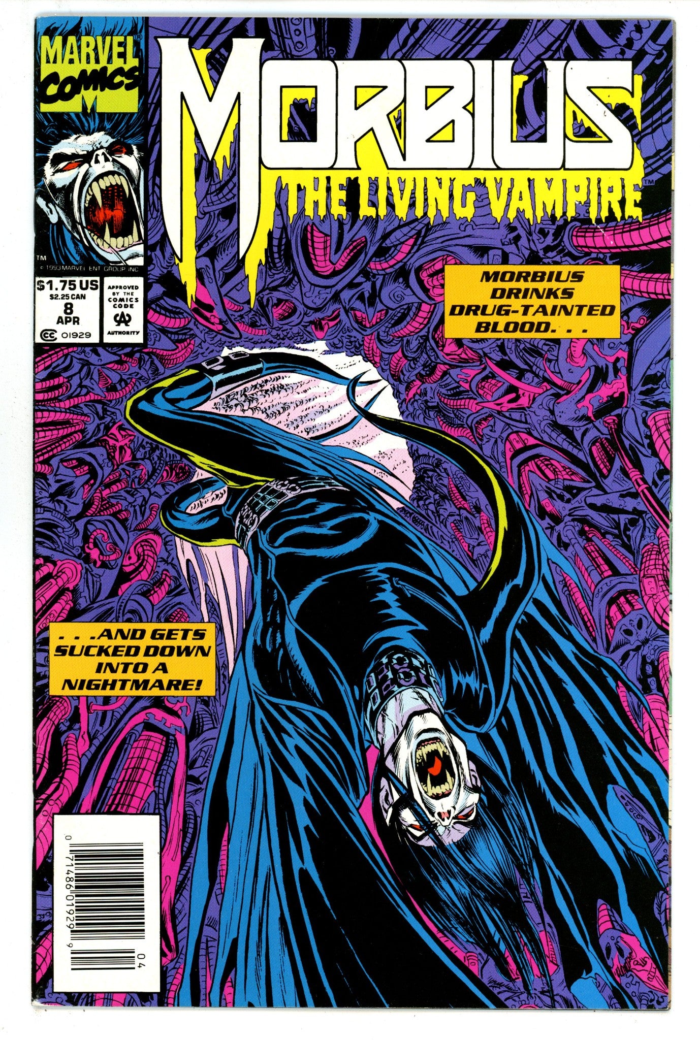 Morbius: The Living Vampire Vol 1 8 FN/VF (7.0) (1993) Newsstand 