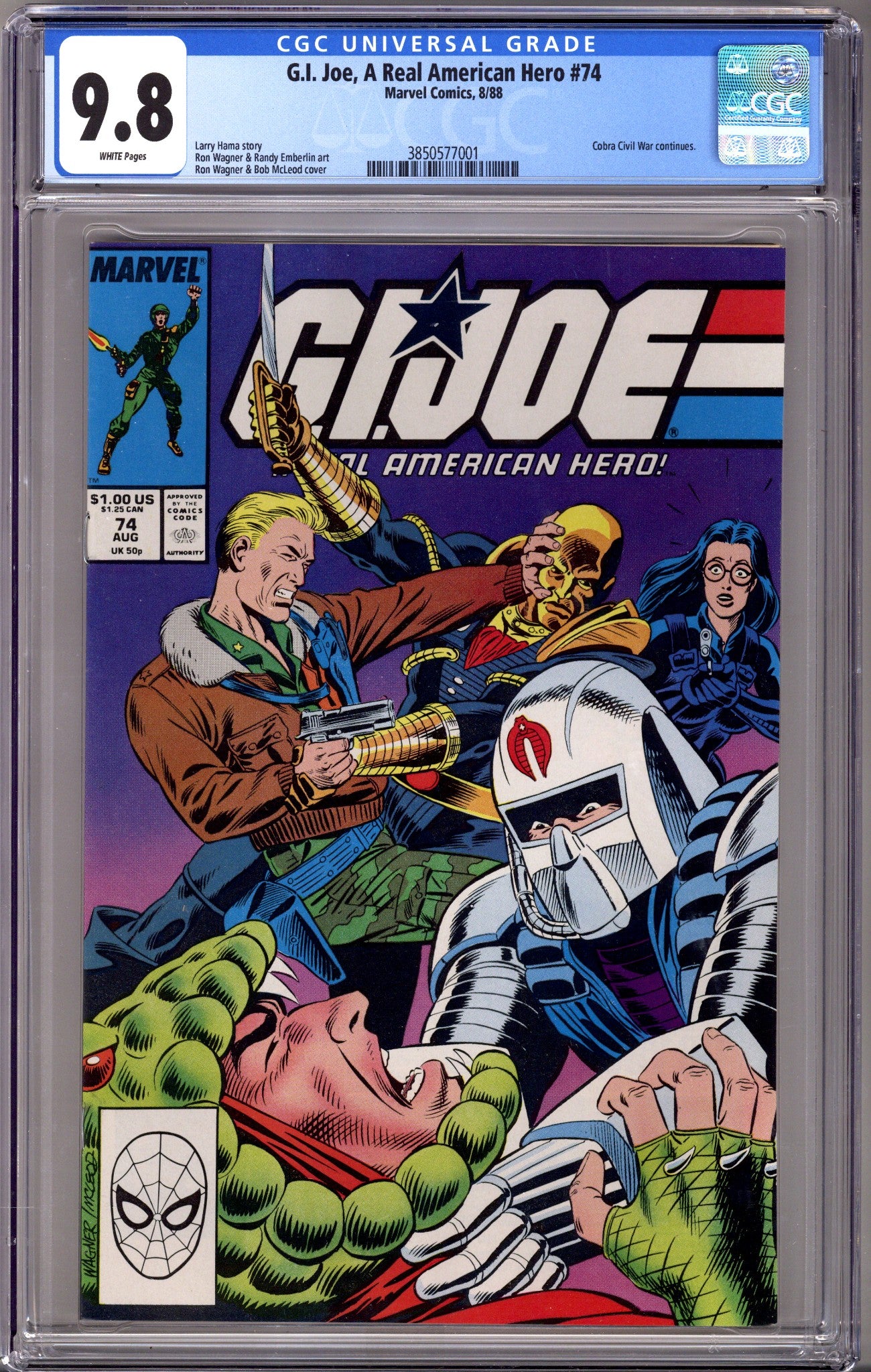 G.I. Joe, A Real American Hero 74 CGC 9.8 (NM/M) (1988) 