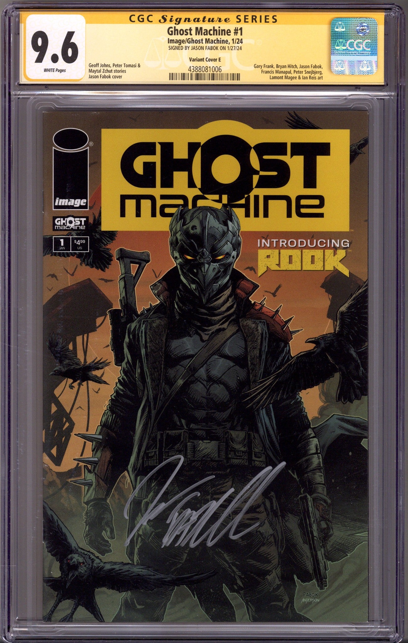 Ghost Machine 1 CGC 9.6 (NM+) (2024) Fabok Variant Signed x1 Cover Jason Fabok 