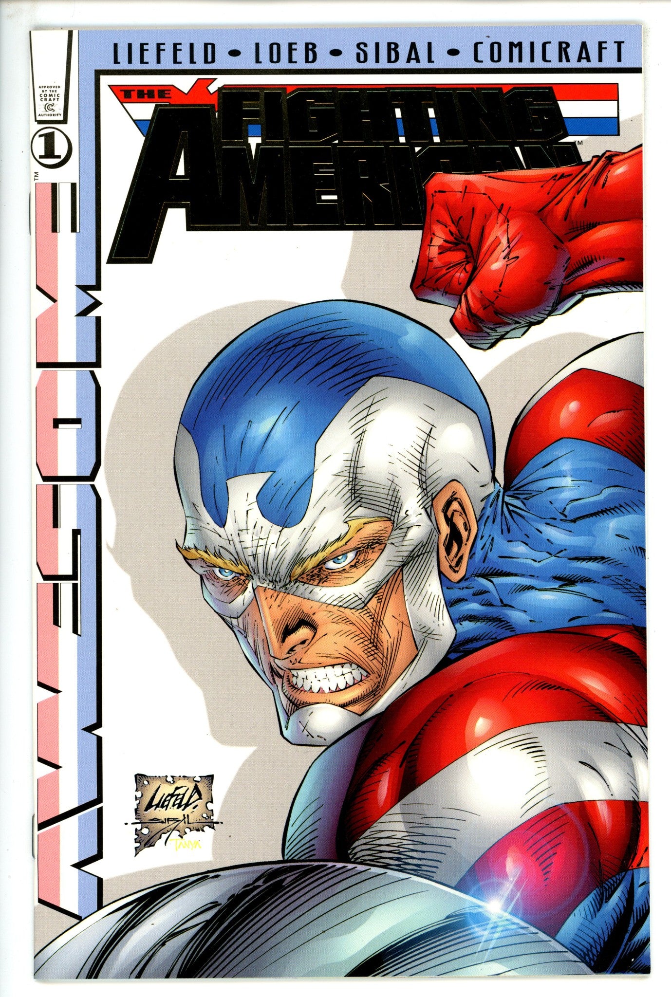 Fighting American 1 Liefeld Gold Foil Variant VF (1997)